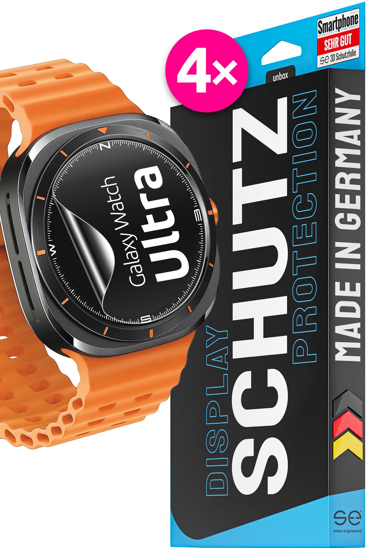 4x se® 3D Schutzfolie für die Samsung Galaxy Watch Ultra