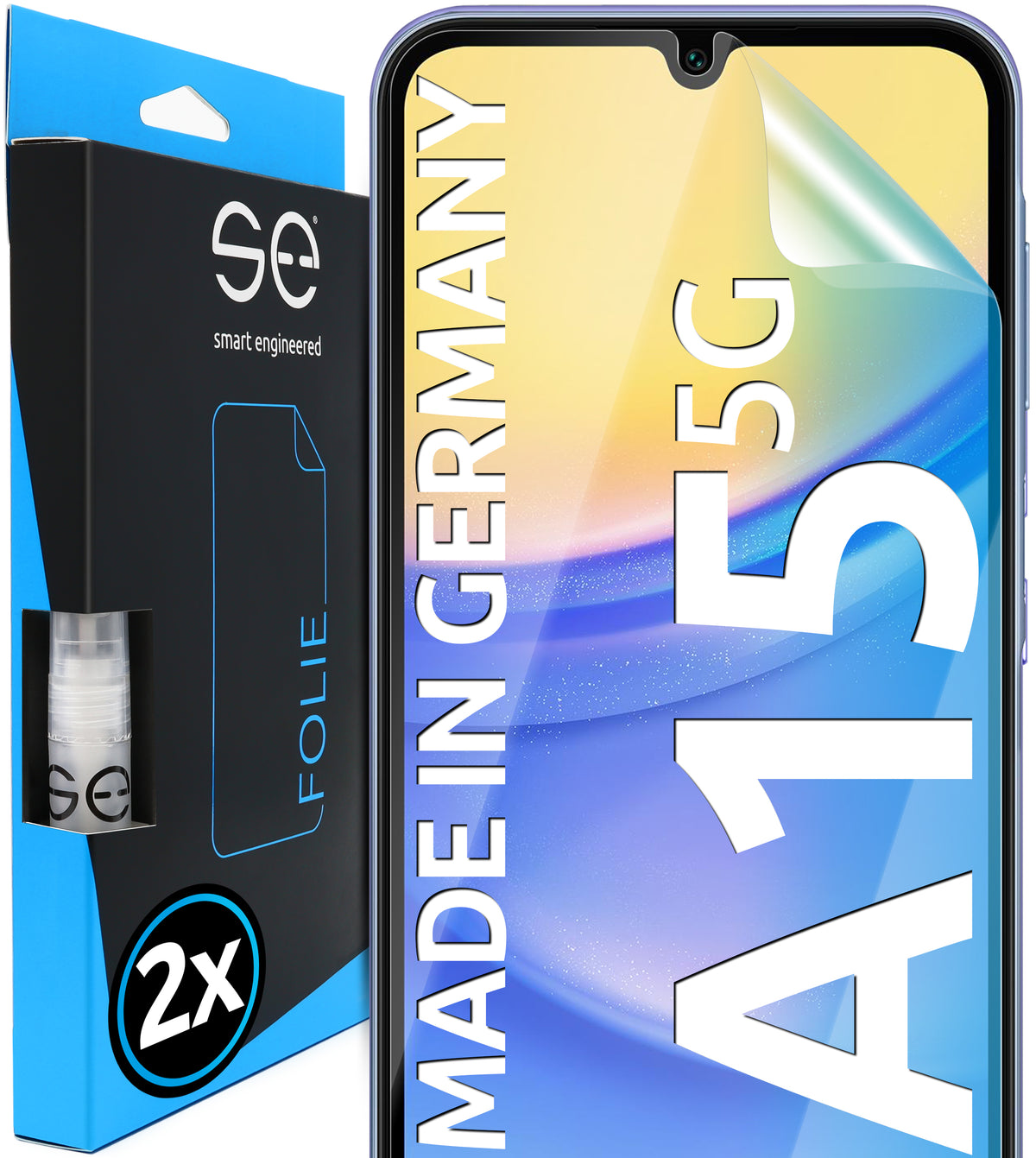 2x se® 3D Schutzfolie für Samsung Galaxy A15 5G (Transparent, Matt oder Privacy)