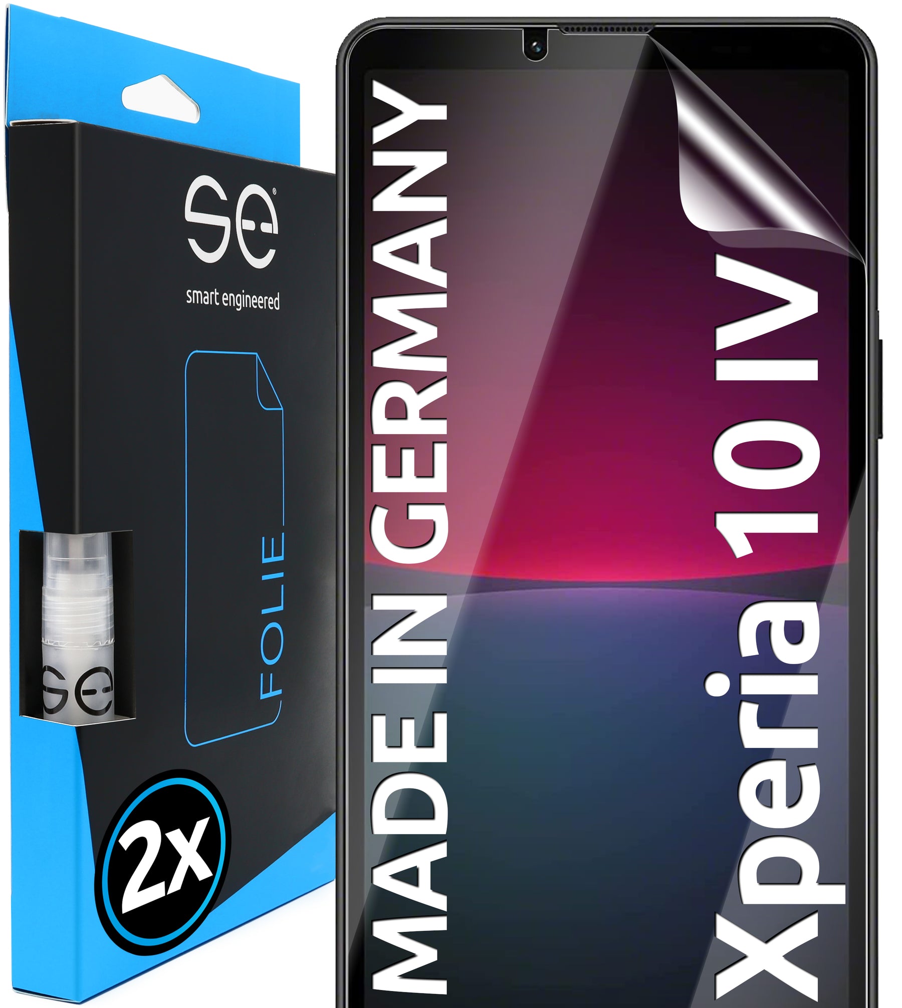 2x se® 3D Schutzfolie für das Sony Xperia 10IV (Transparent, Matt oder Privacy)