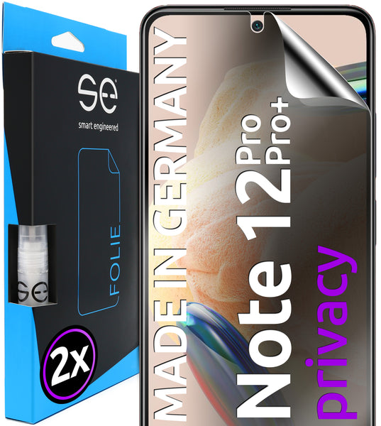 2x se® 3D Privacy Schutzfolie Xiaomi Redmi Note 12 Pro/12 Pro+