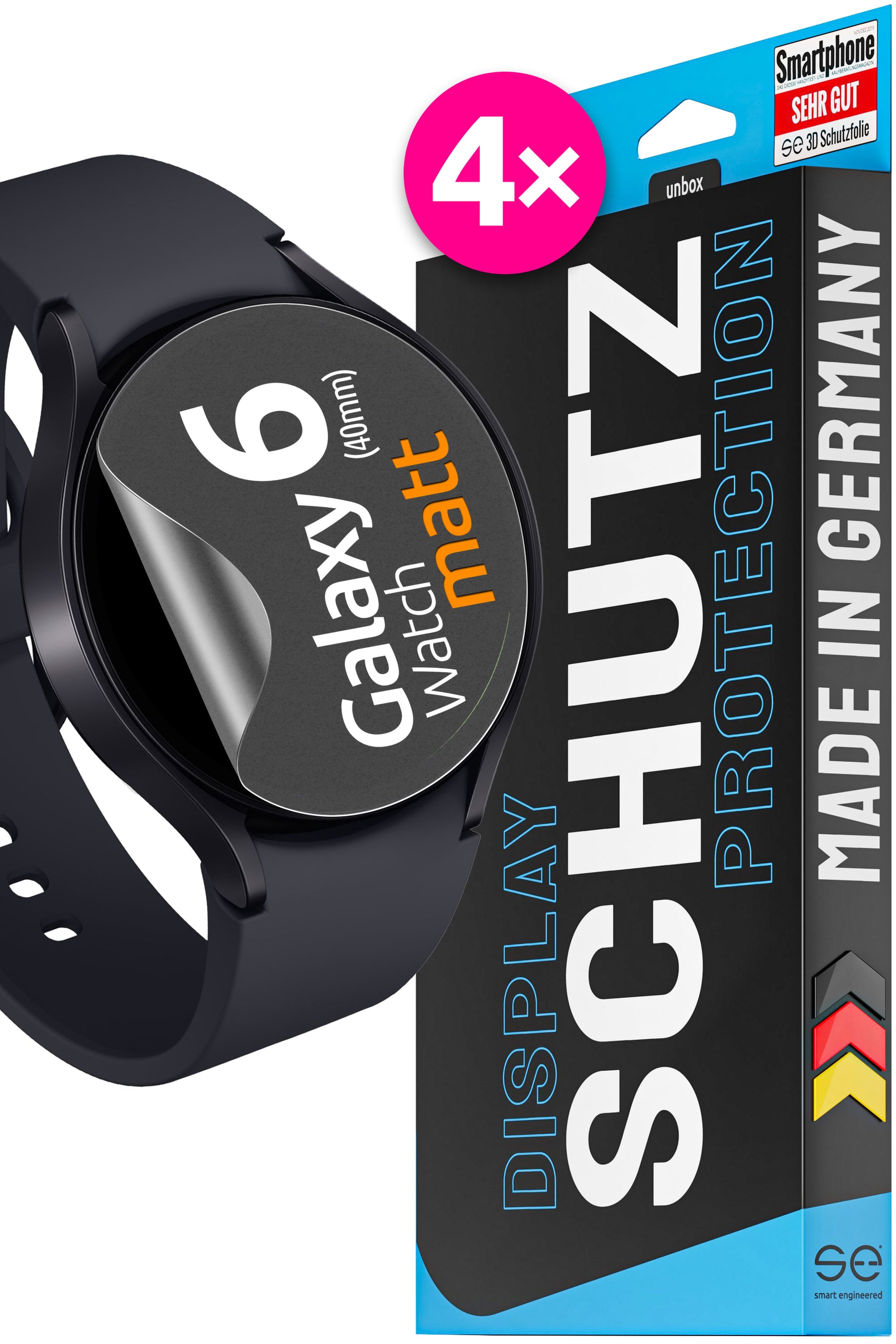 4x se® 3D Schutzfolie für die Samsung Galaxy Watch 6 Serie