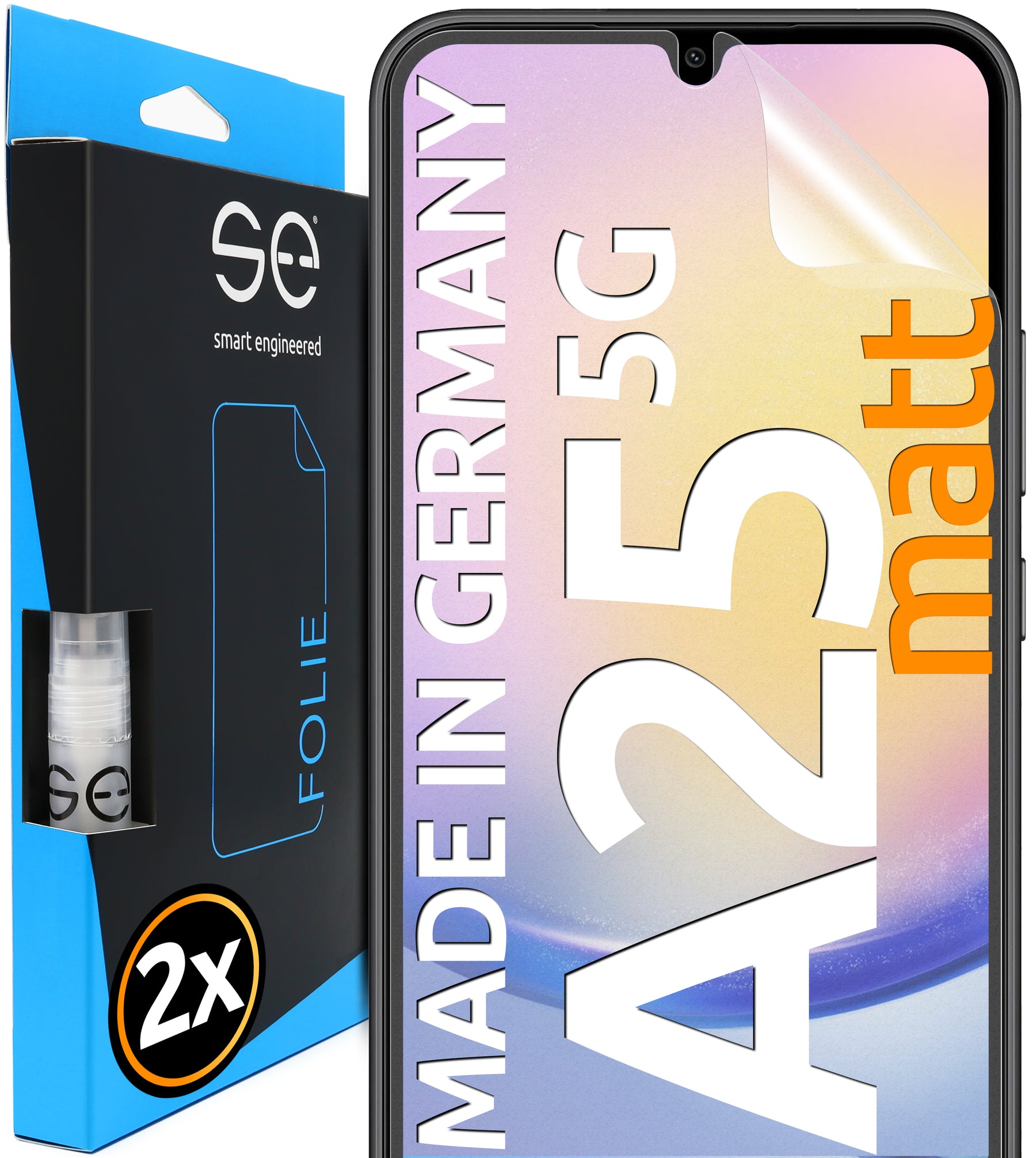 2x se® 3D Schutzfolie für das Samsung Galaxy A25 5G (Transparent, Matt oder Privacy)