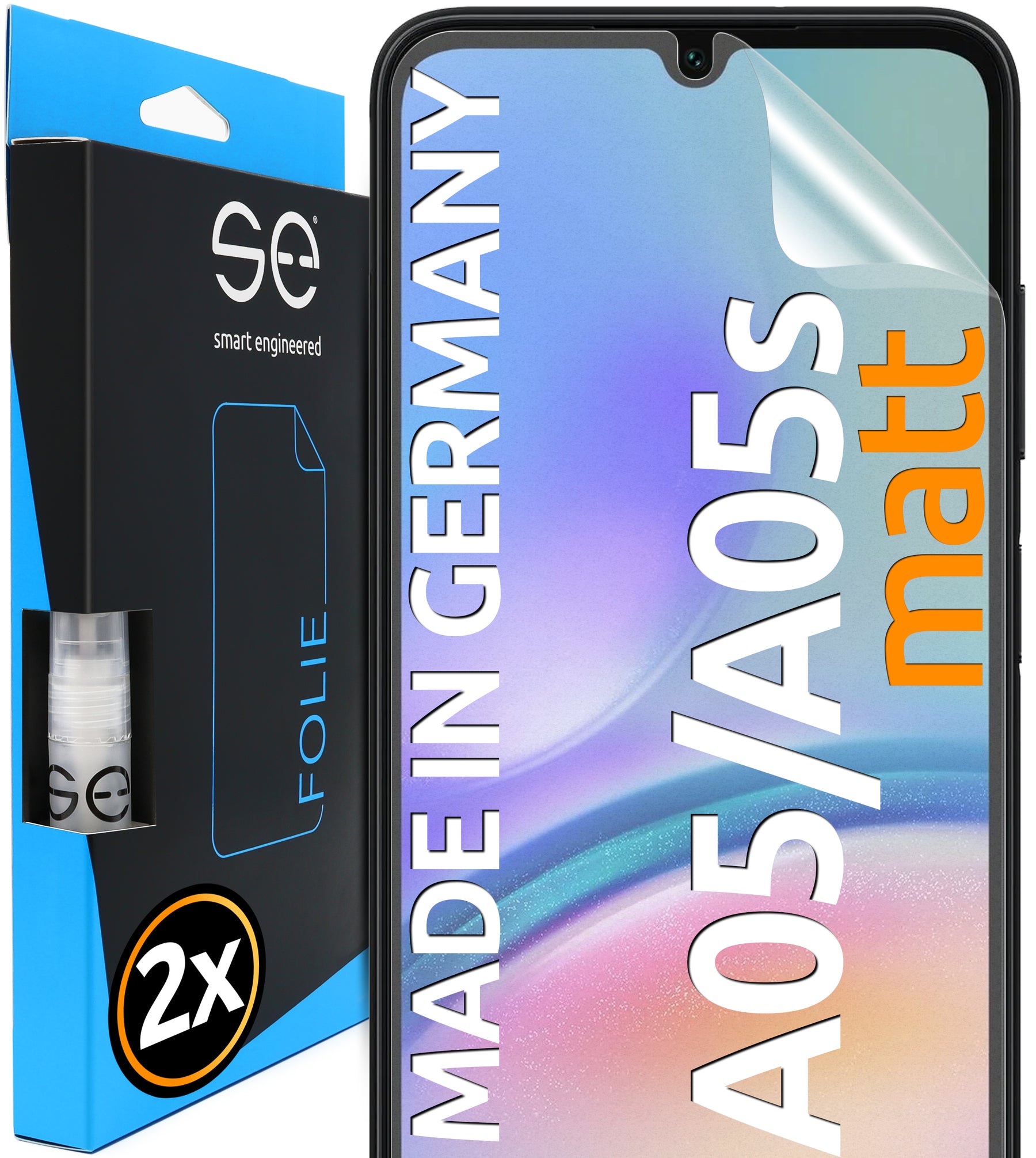 2x se® 3D Schutzfolie für das Samsung Galaxy A05/A05s (Transparent, Matt oder Privacy)