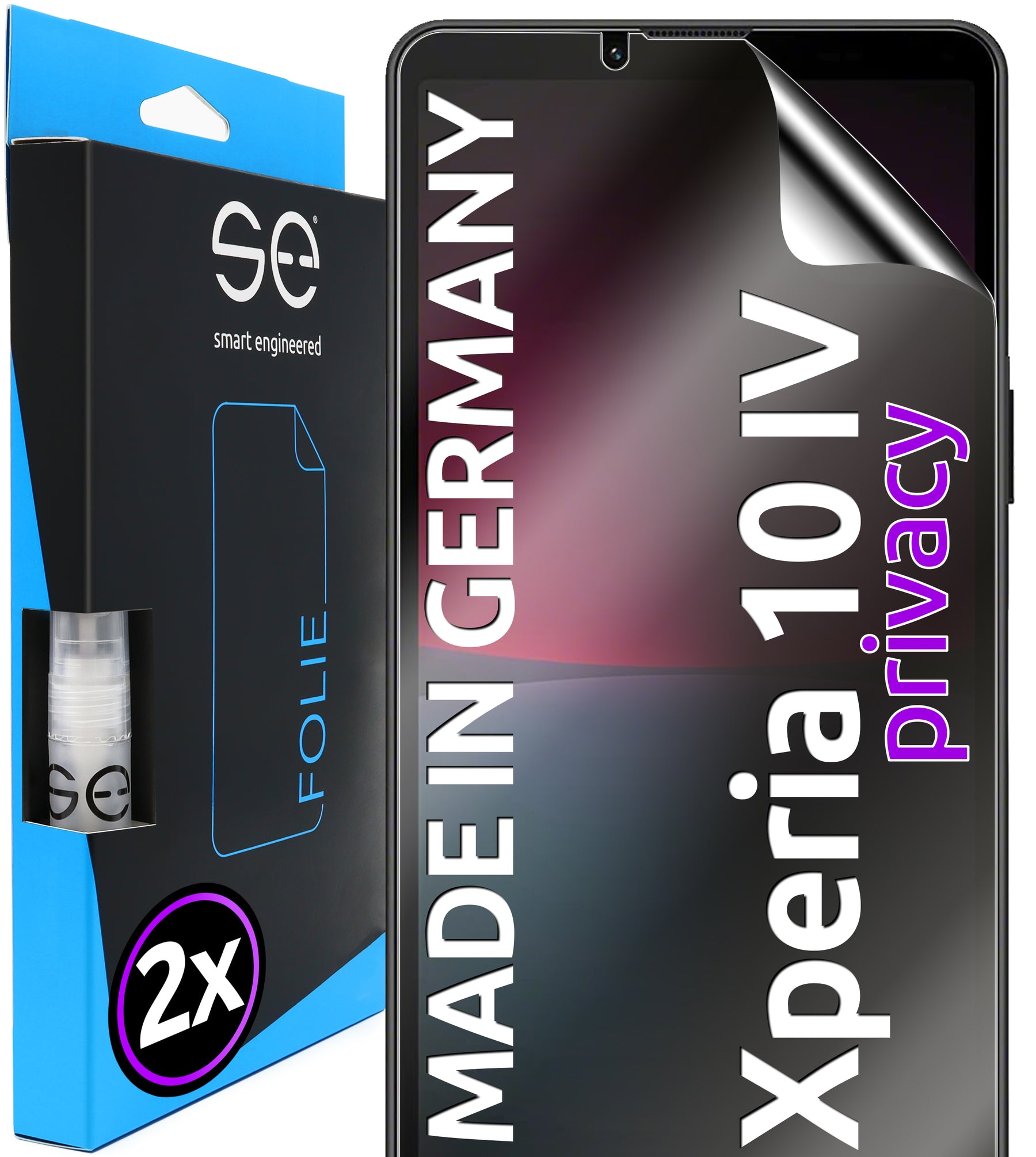 2x se® 3D Schutzfolie für das Sony Xperia 10IV (Transparent, Matt oder Privacy)