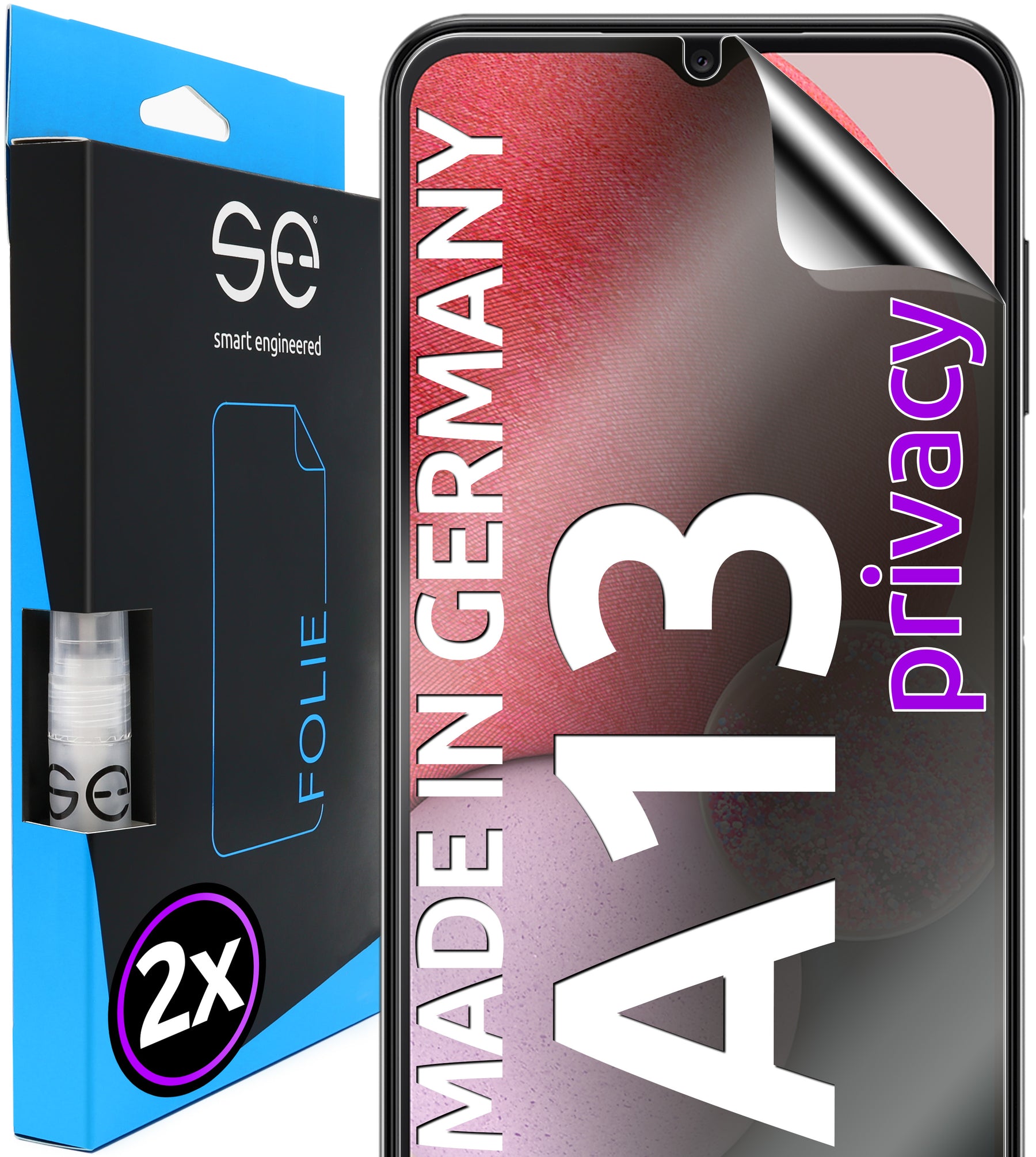 2x se® 3D Schutzfolie für das Samsung Galaxy A13 (Transparent, Matt oder Privacy)