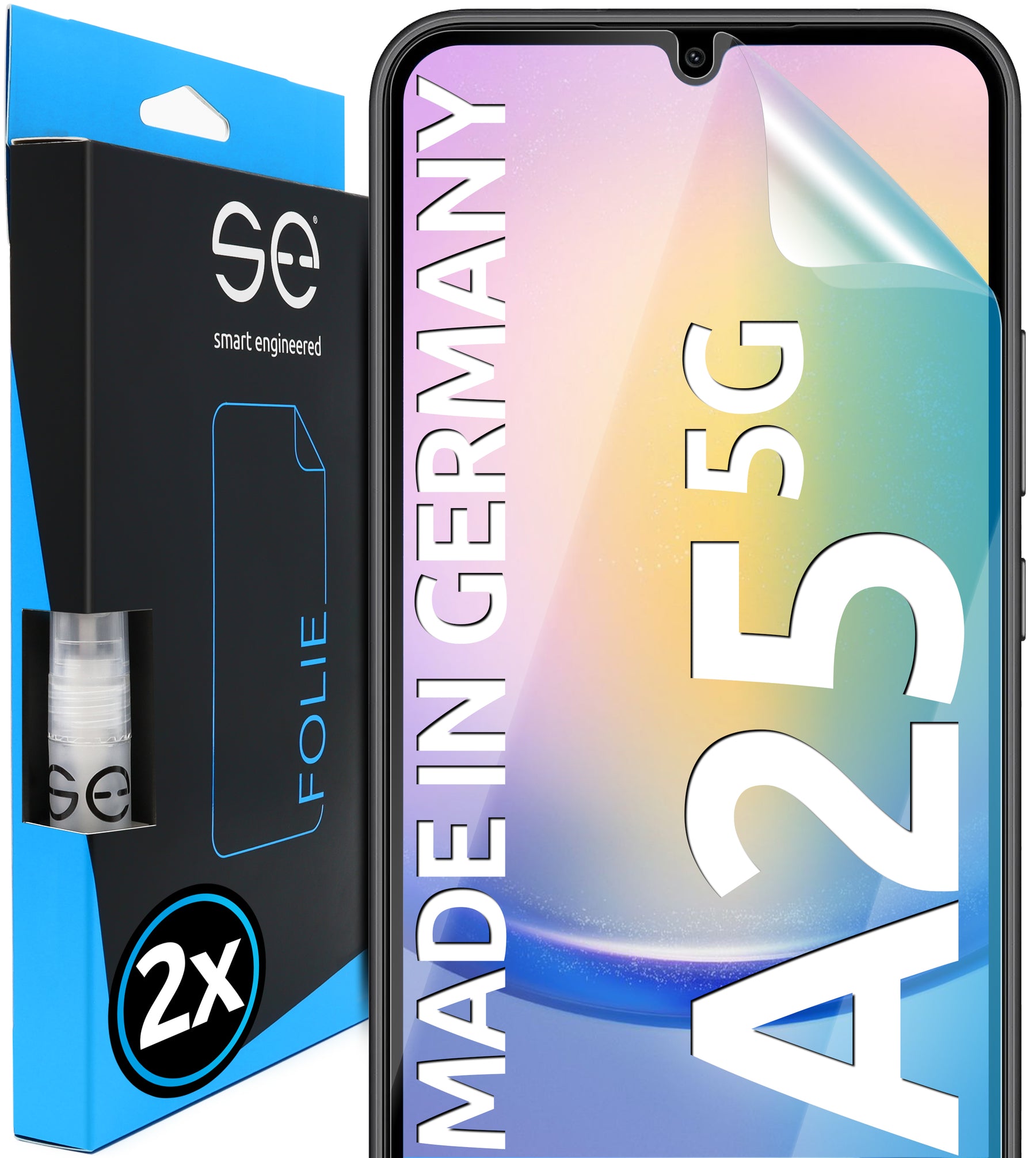 2x se® 3D Schutzfolie für das Samsung Galaxy A25 5G (Transparent, Matt oder Privacy)