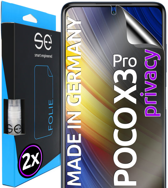 2x se® 3D Privacy Schutzfolie Xiaomi Poco X3 Pro