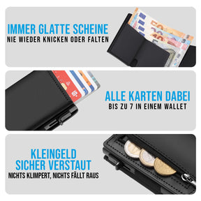 se® SMARTWALLET – Slim Wallet mit Kartenauswurf, Münzfach & RFID-Schutz