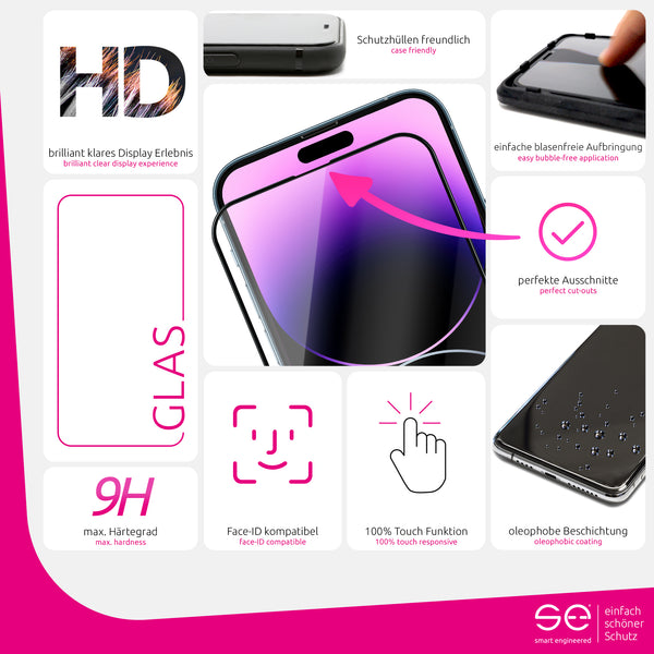 2x se® 3D Schutzglas Apple iPhone 14 Pro