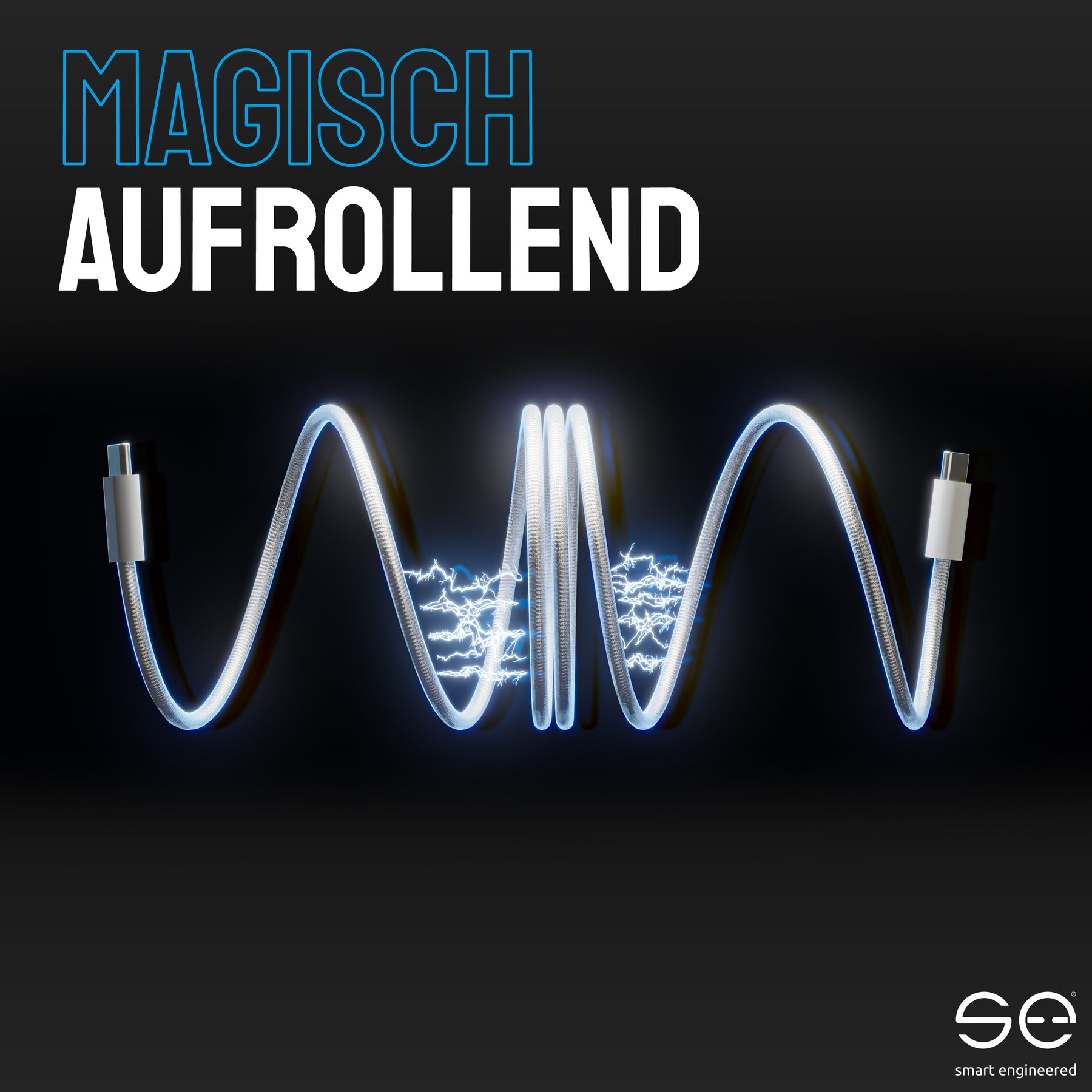 se® MAGNETIC USB-C auf USB-C 60W Ladekabel – 1 Meter