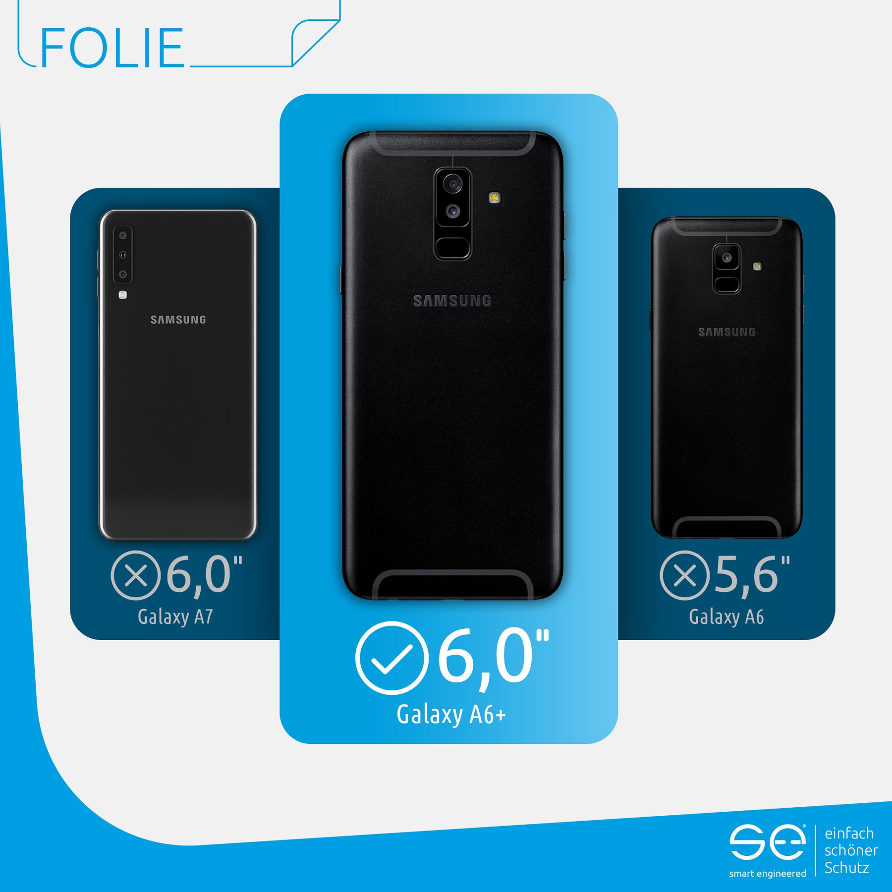 Schutzfolie Rückseite Samsung Galaxy A6 Plus