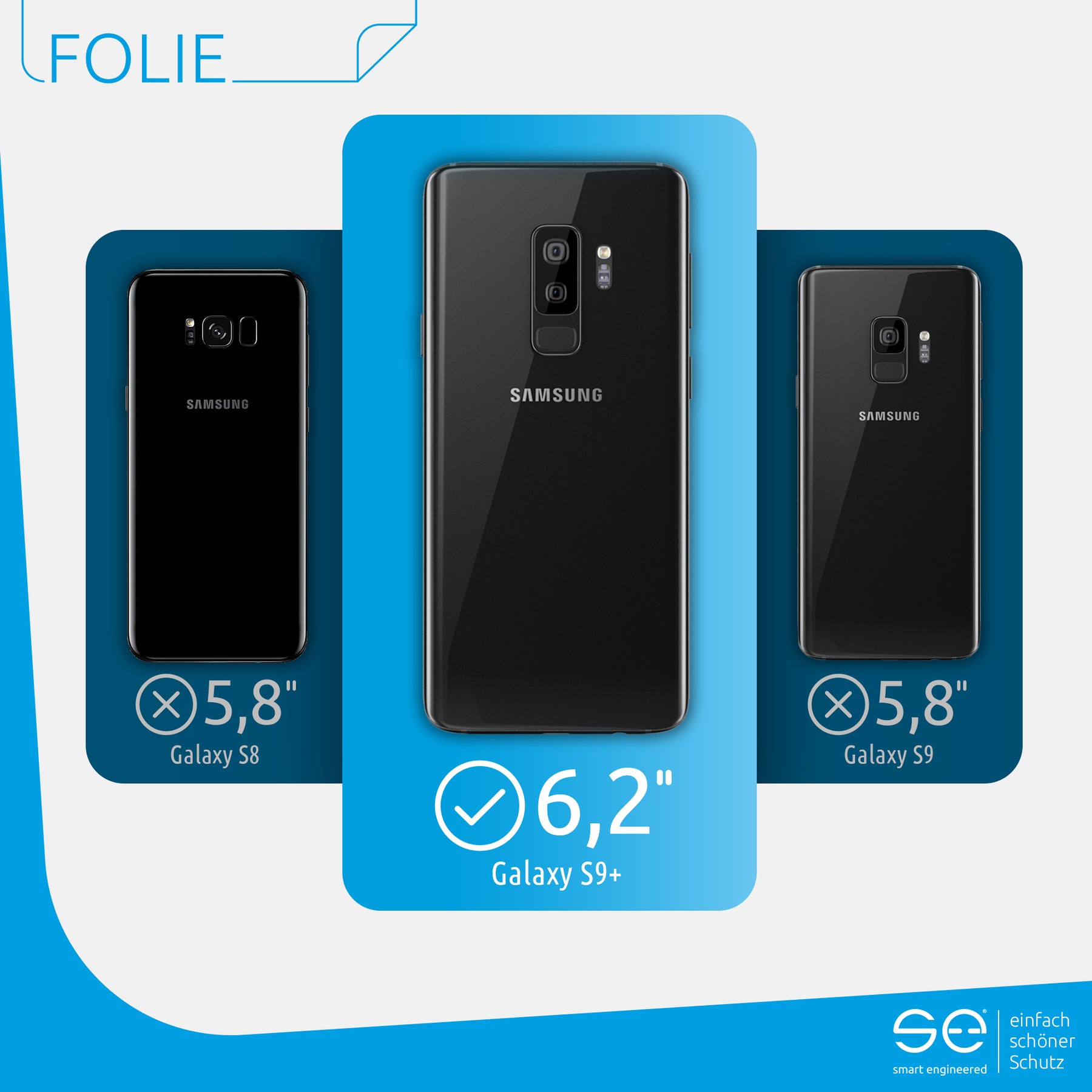 Schutzfolie Rückseite Samsung Galaxy S9 Plus