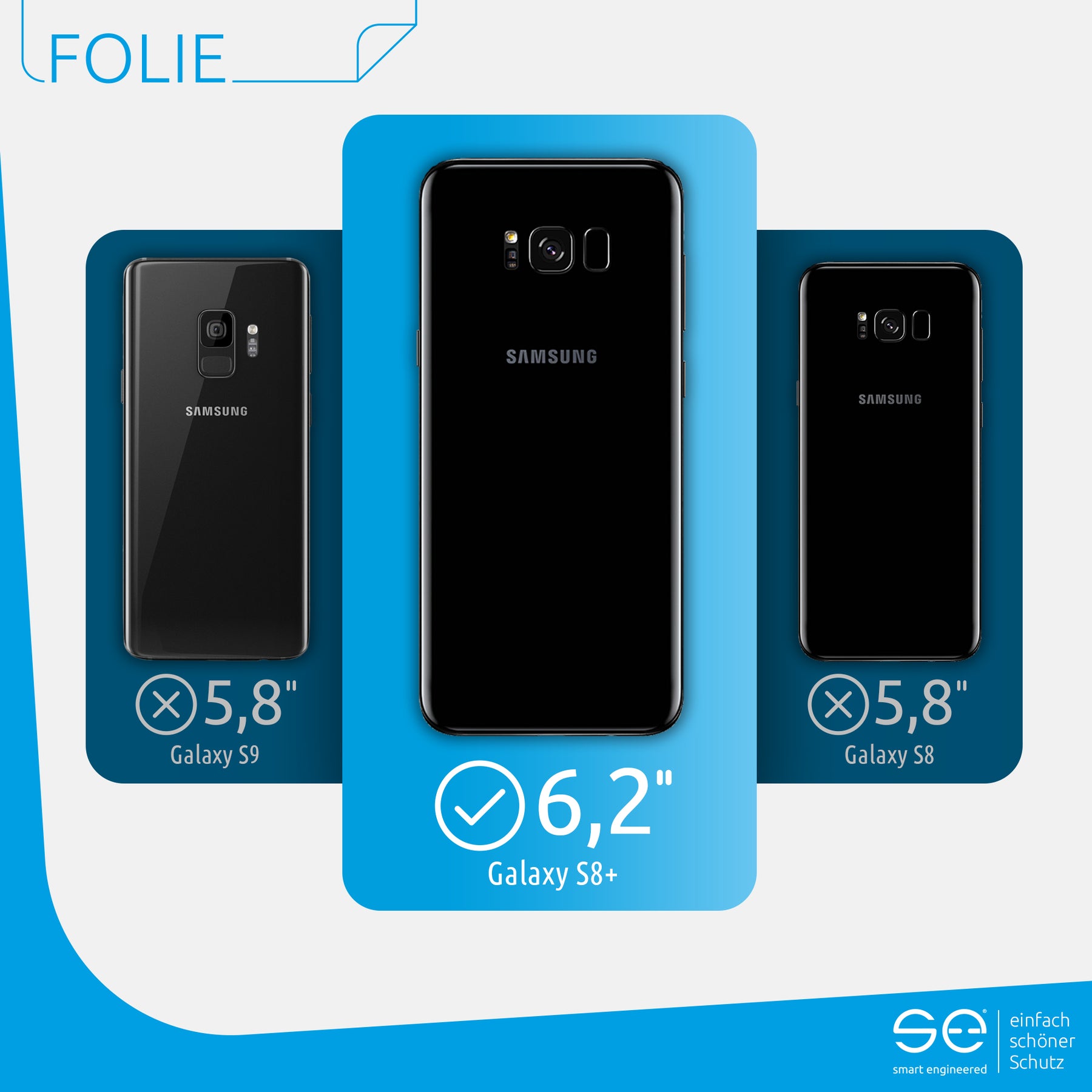 Schutzfolie Rückseite Samsung Galaxy S8 Plus