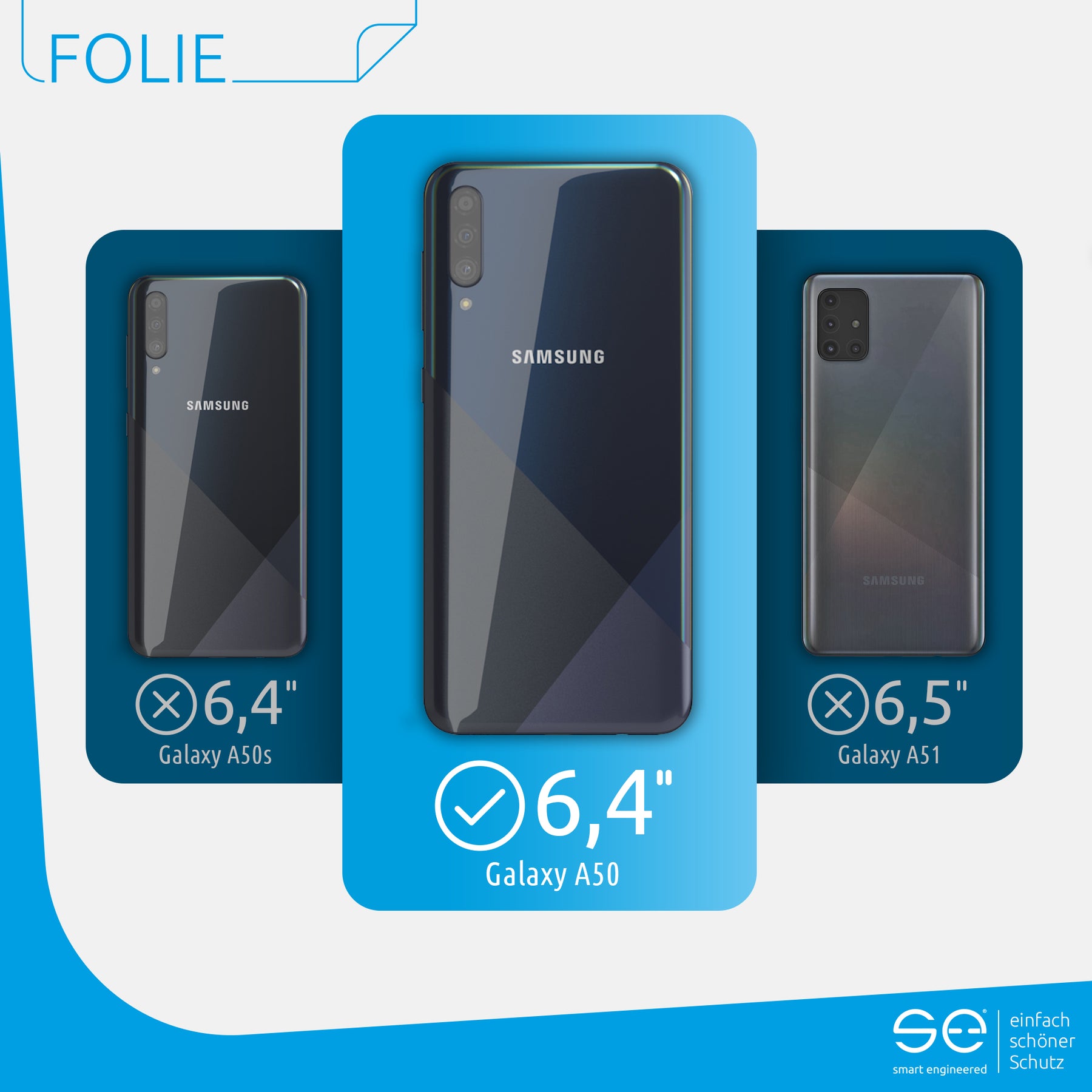 Schutzfolie Rückseite Samsung Galaxy A50