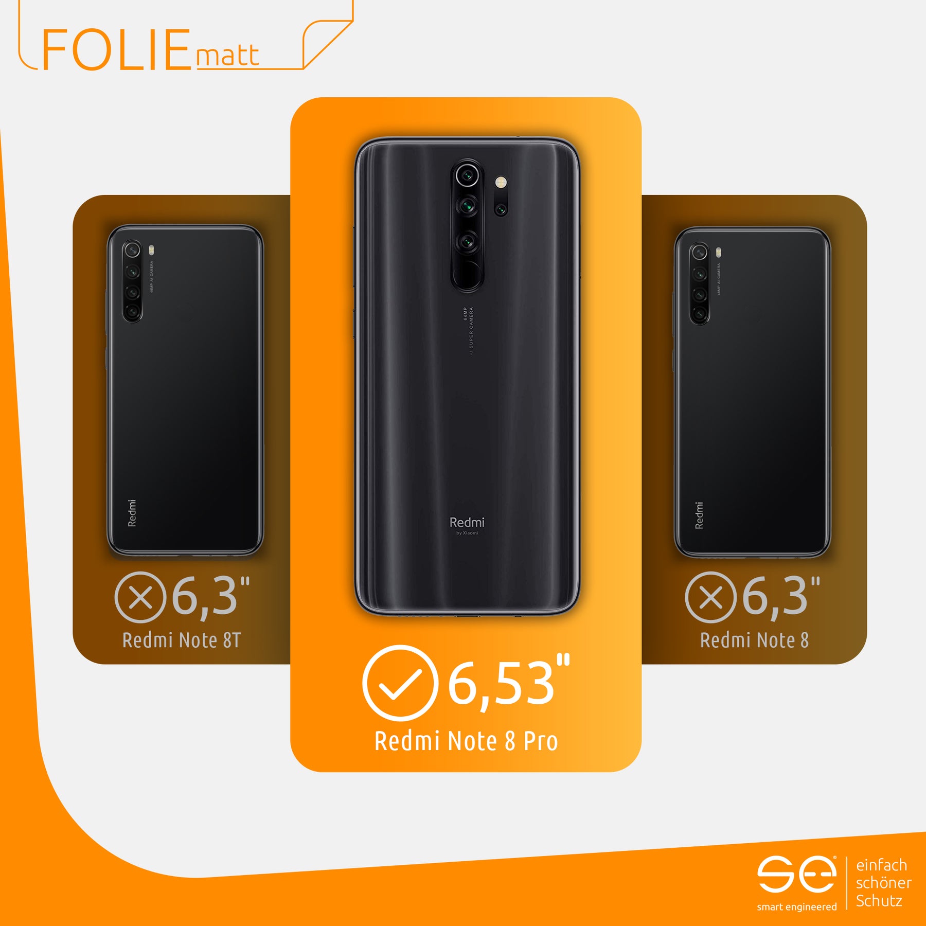 Matte Schutzfolie Rückseite Xiaomi Redmi Note 8 Pro