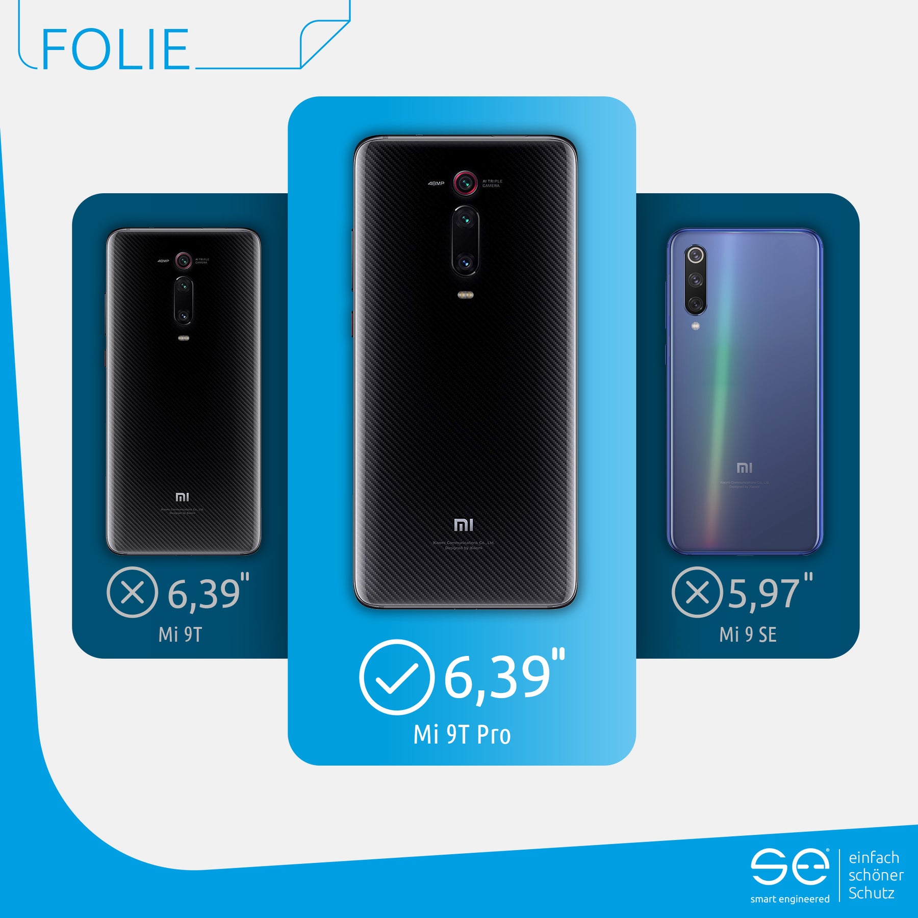 Schutzfolie Rückseite Xiaomi Mi 9T Pro