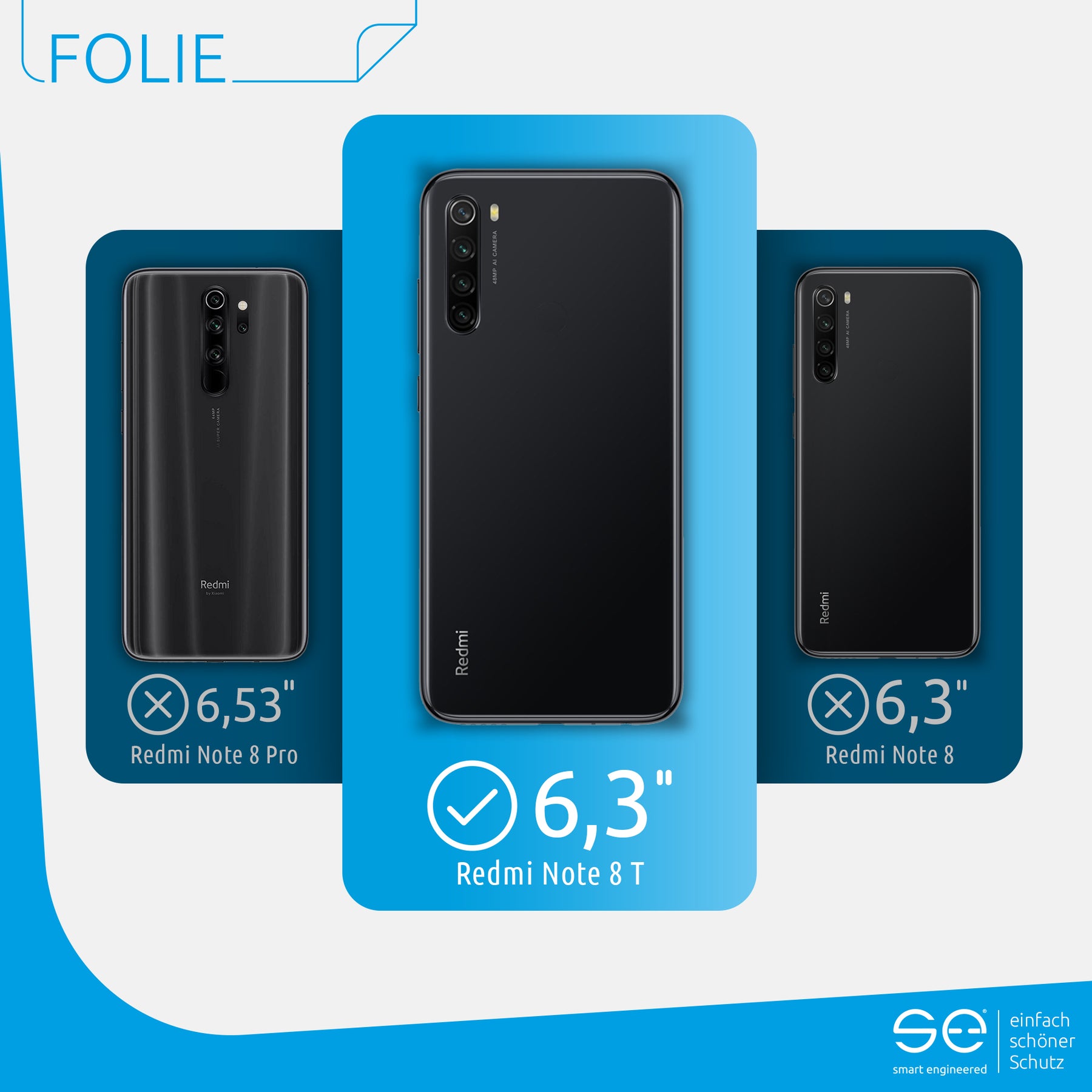 Schutzfolie Rückseite Xiaomi Redmi Note 8T