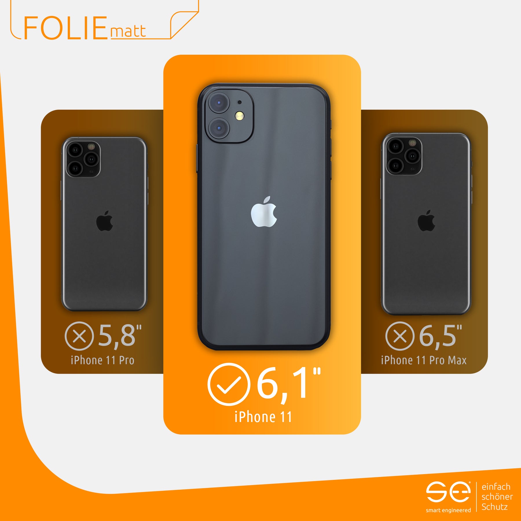 Matte Schutzfolie Rückseite Apple iPhone 11