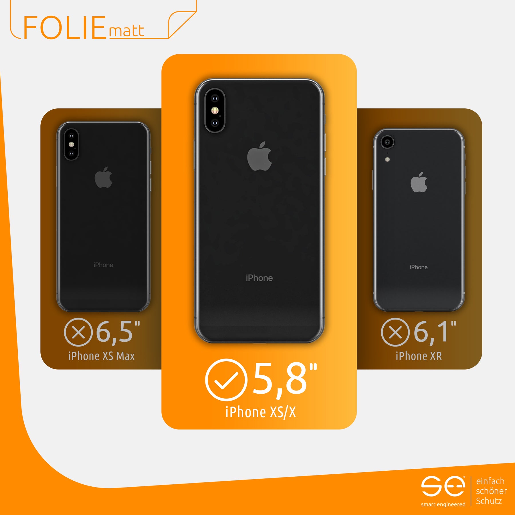 Matte Schutzfolie Rückseite Apple iPhone X / XS