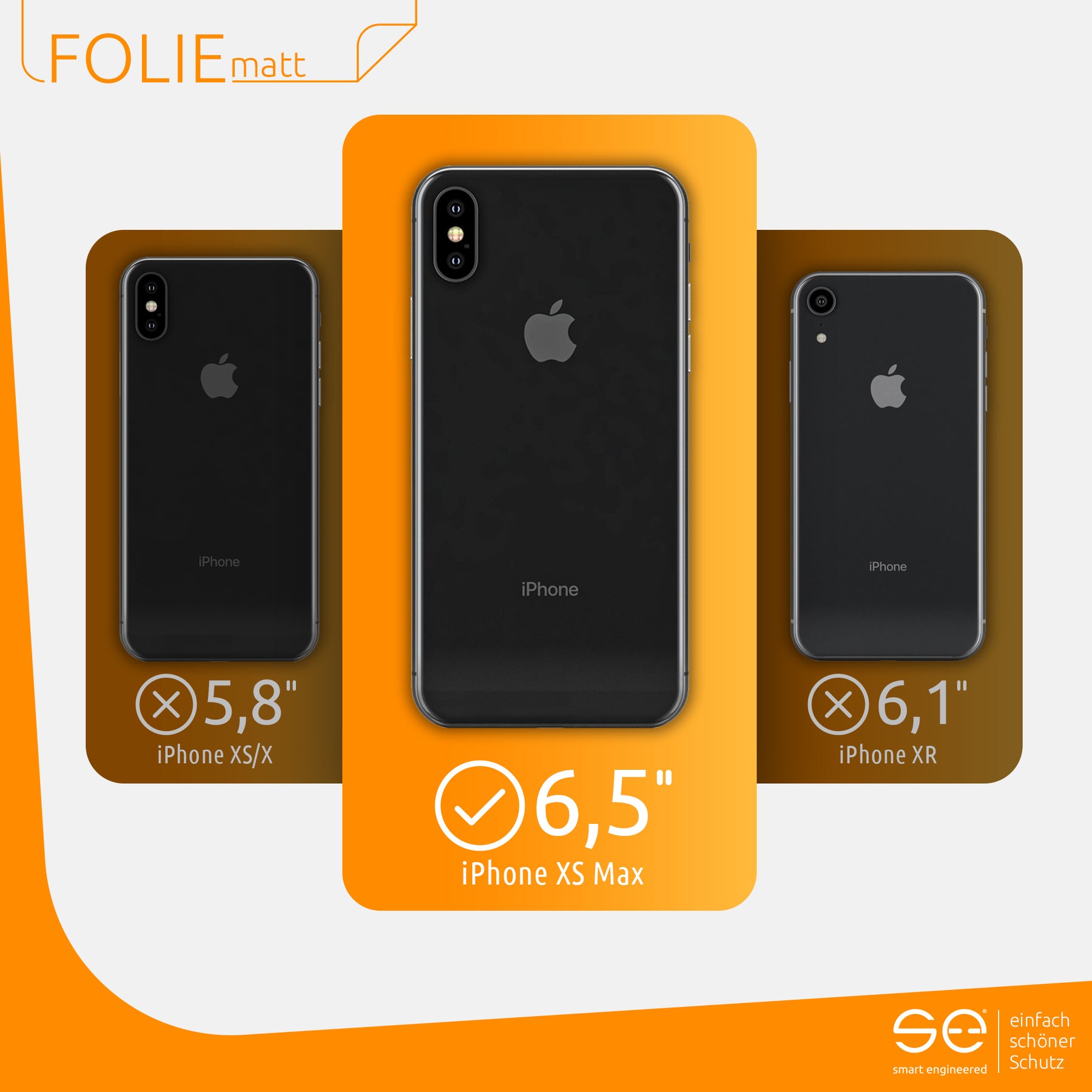 Matte Schutzfolie Rückseite Apple iPhone XS Max