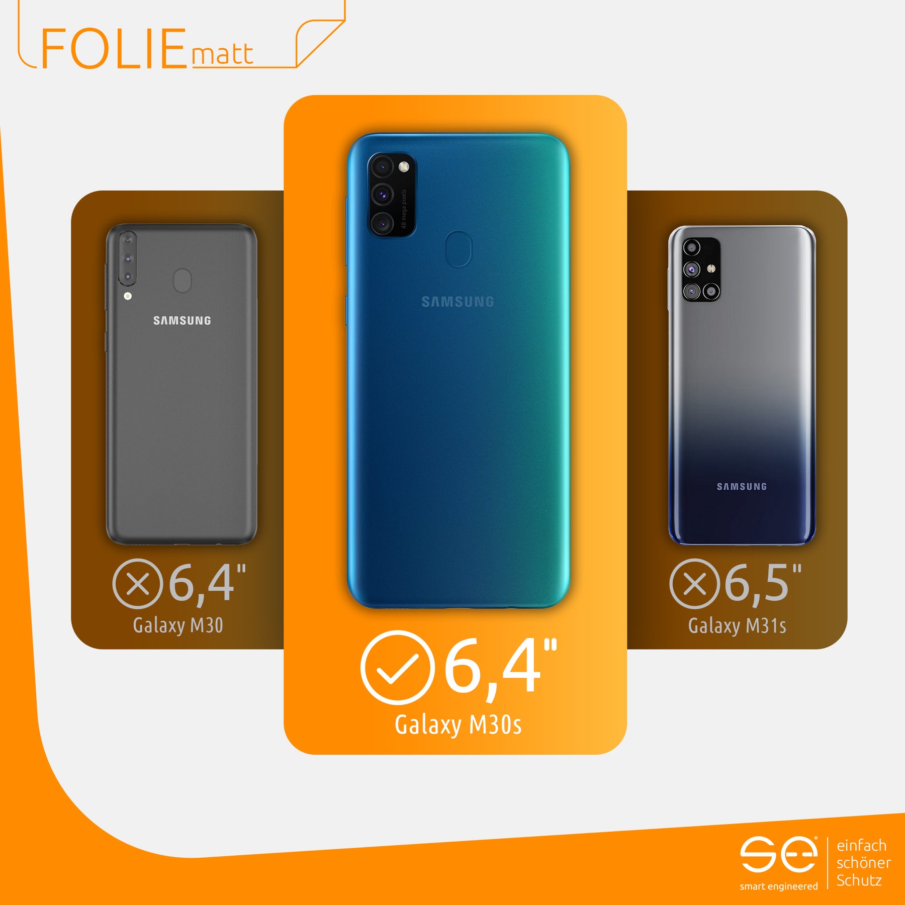 Matte Schutzfolie Rückseite Samsung Galaxy M30s