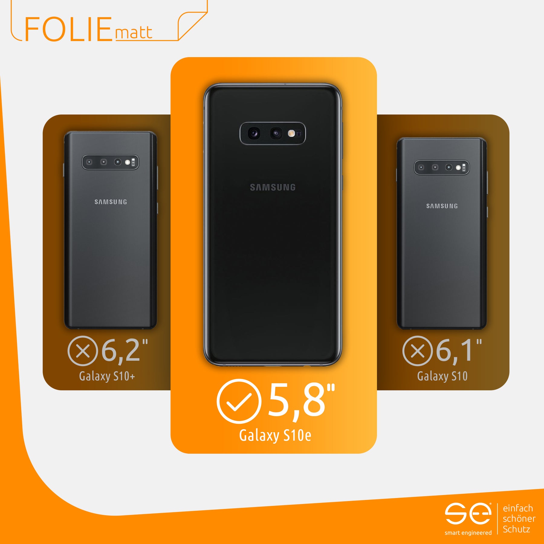 Matte Schutzfolie Rückseite Samsung Galaxy S10e