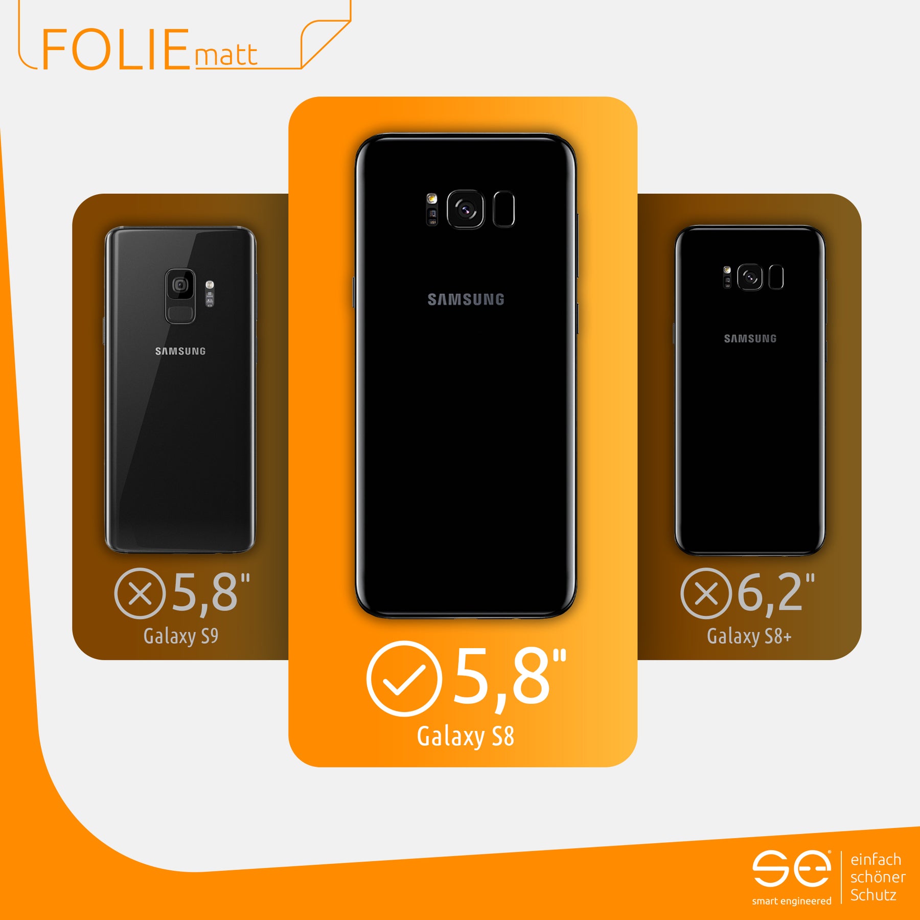 Matte Schutzfolie Rückseite Samsung Galaxy S8