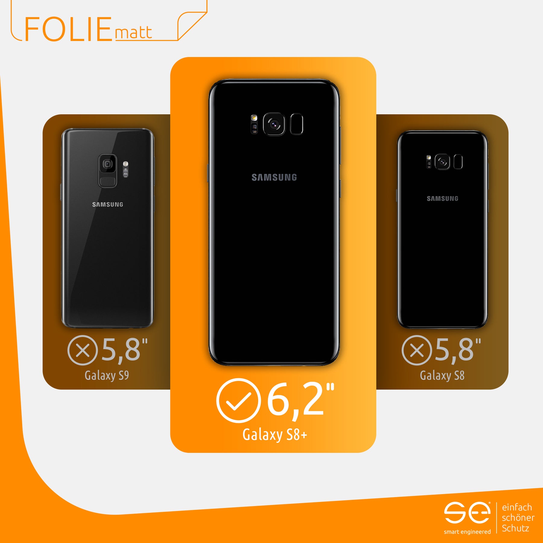 Matte Schutzfolie Rückseite Samsung Galaxy S8 Plus