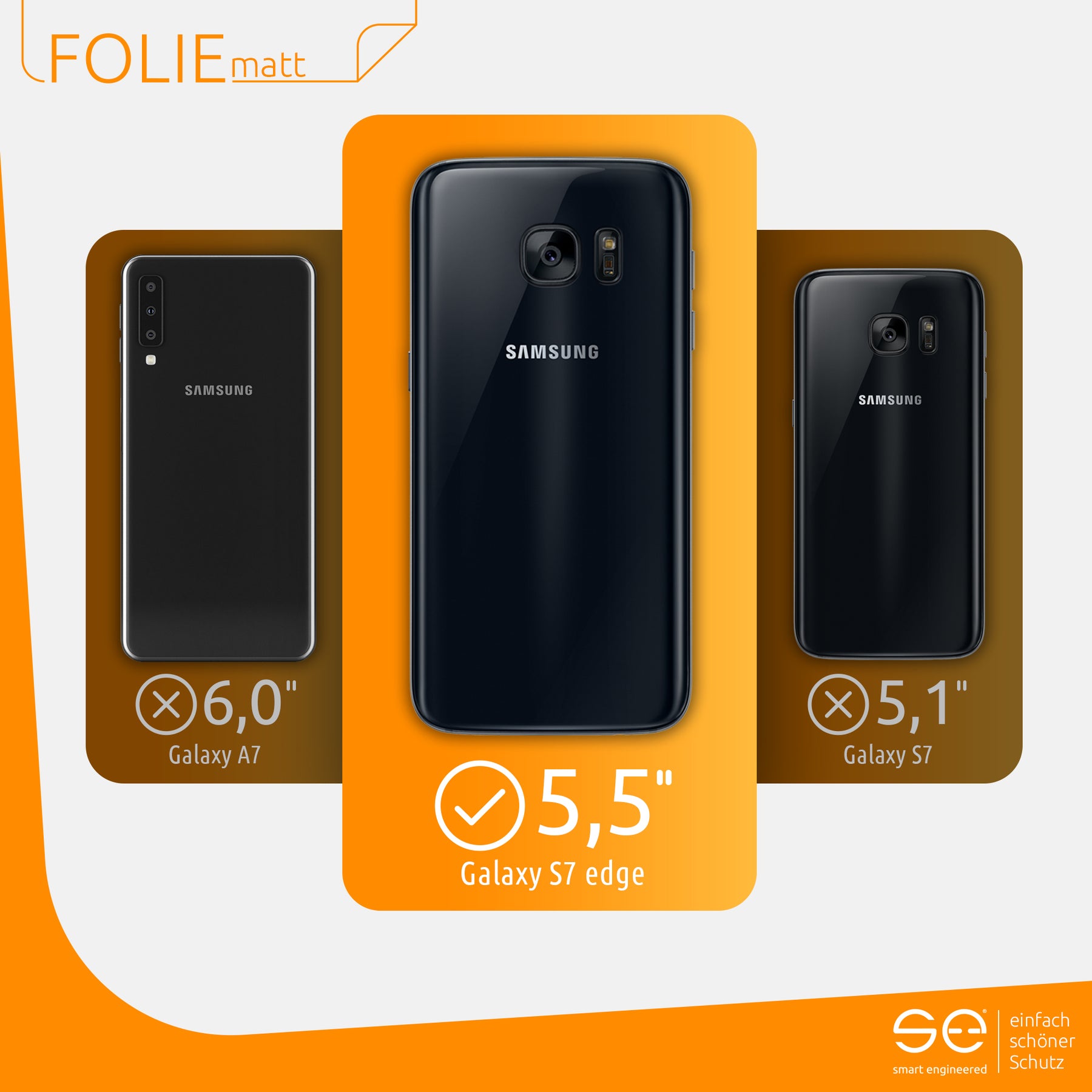 Matte Schutzfolie Rückseite Samsung Galaxy S7 Edge