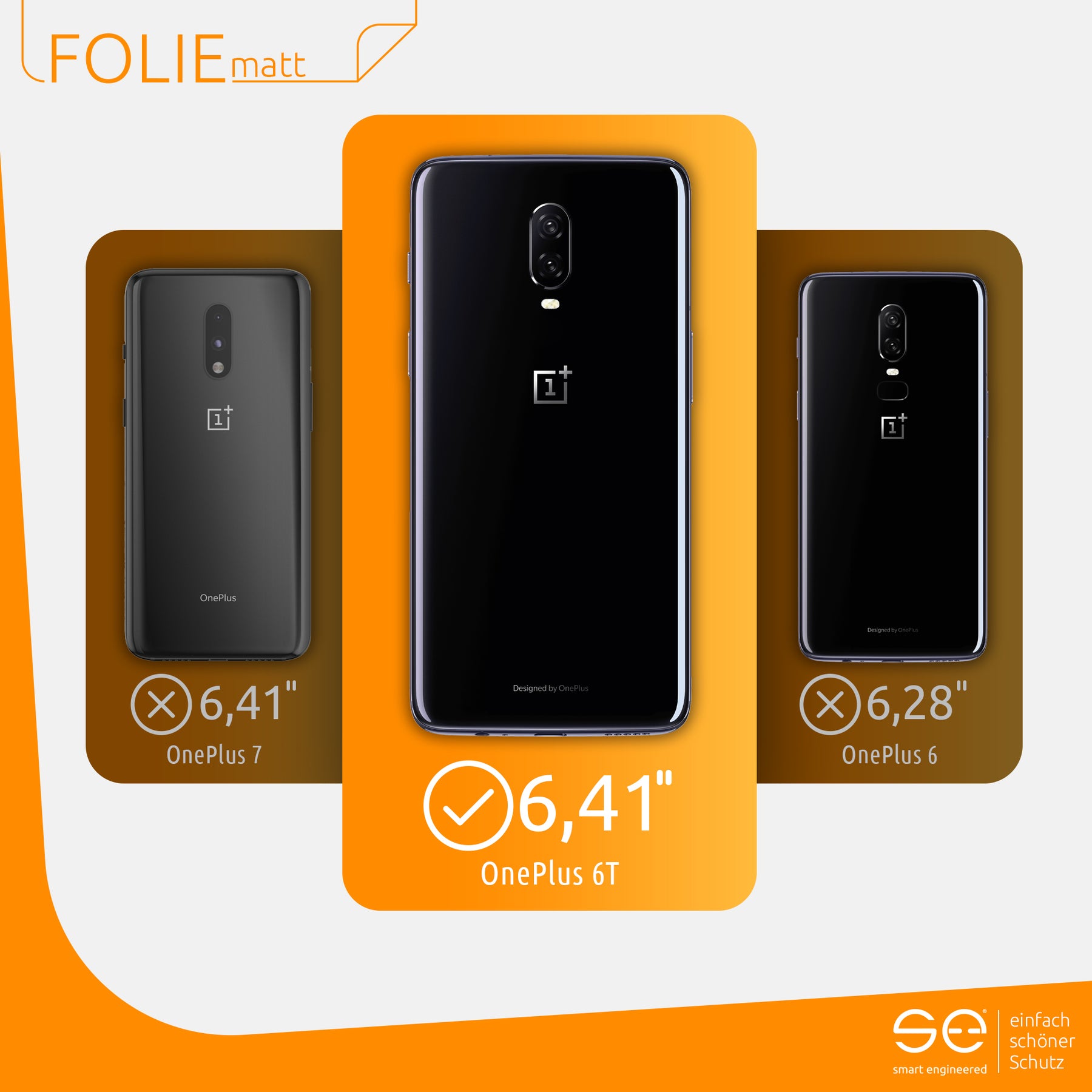 Matte Schutzfolie Rückseite OnePlus 6T