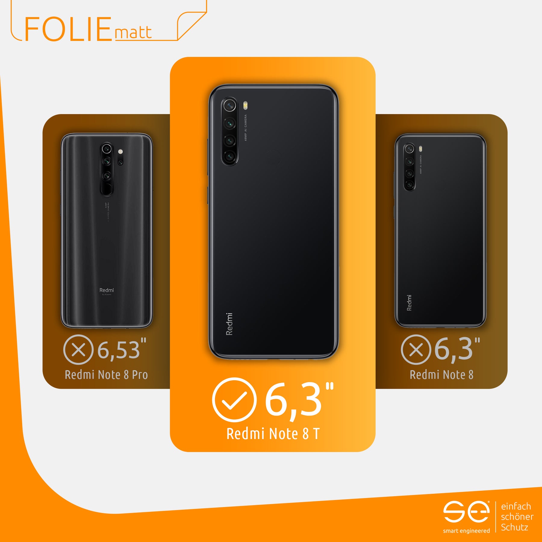 Matte Schutzfolie Rückseite Xiaomi Redmi Note 8T