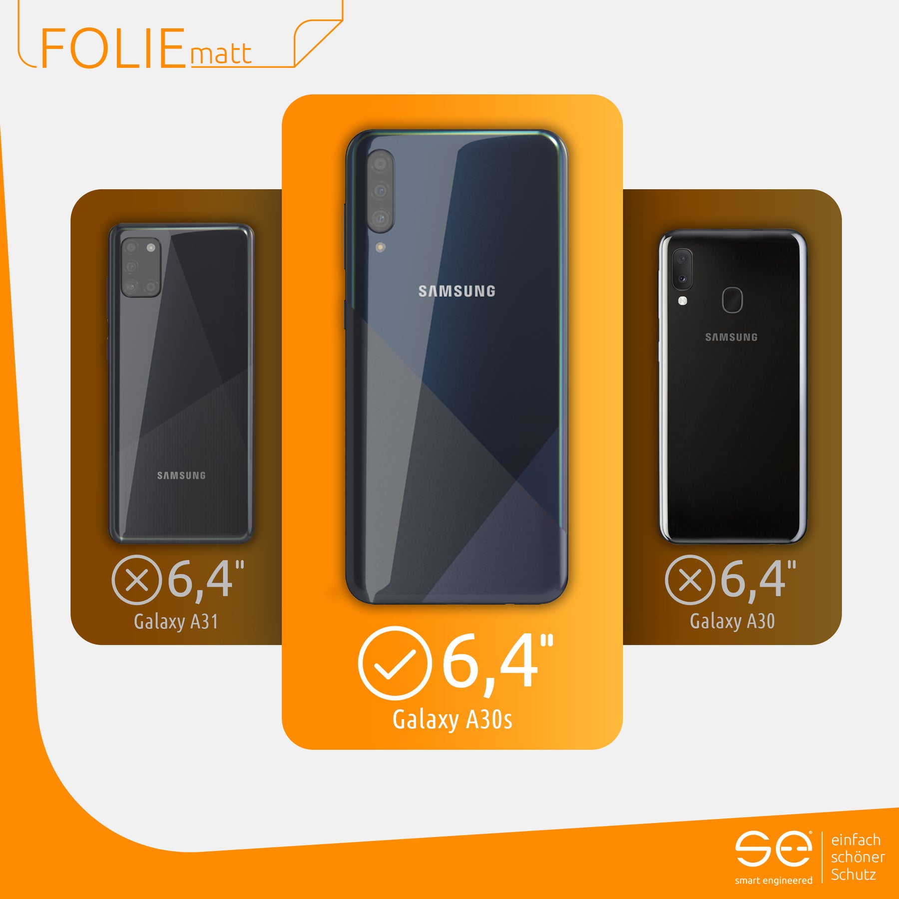 Matte Schutzfolie Rückseite Samsung Galaxy A30s