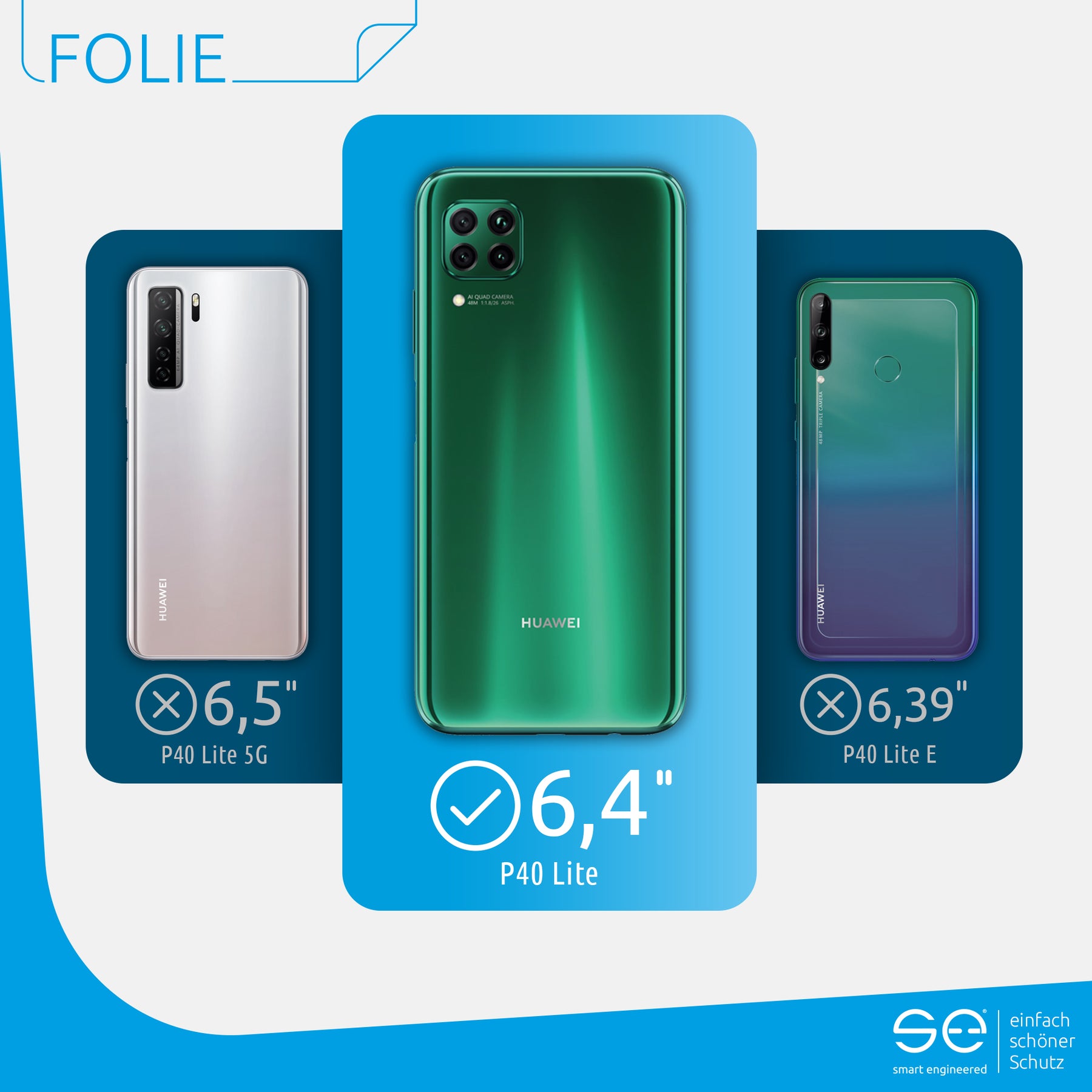 Schutzfolie Rückseite Huawei P40 Lite 4G