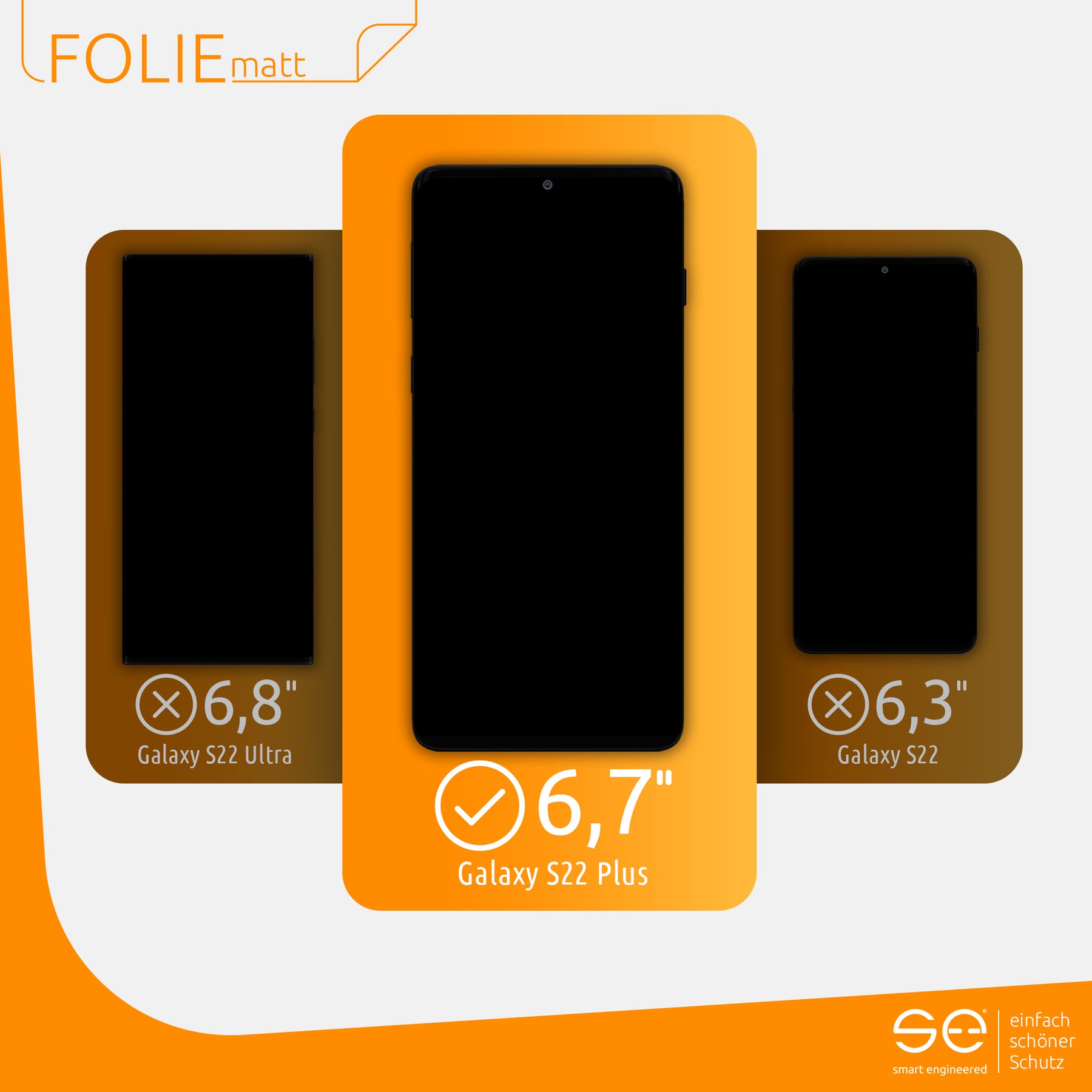 2x 3D Schutzfolie für die Samsung Galaxy S22 Serie (Transparent, Matt oder Privacy)