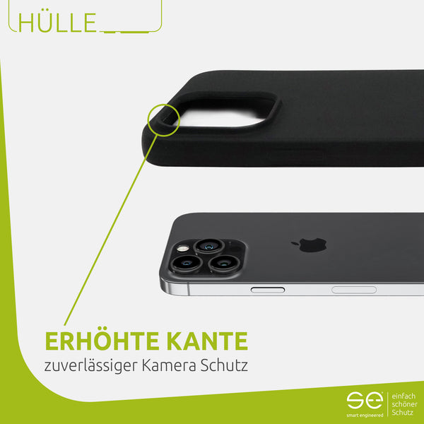 1x se® Soft-Cover Schutzhülle (matt-schwarz) Apple iPhone 14 Pro