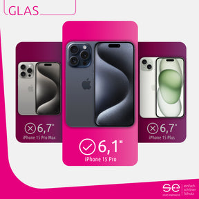 2x se® 3D Schutzglas Apple iPhone 15 Pro