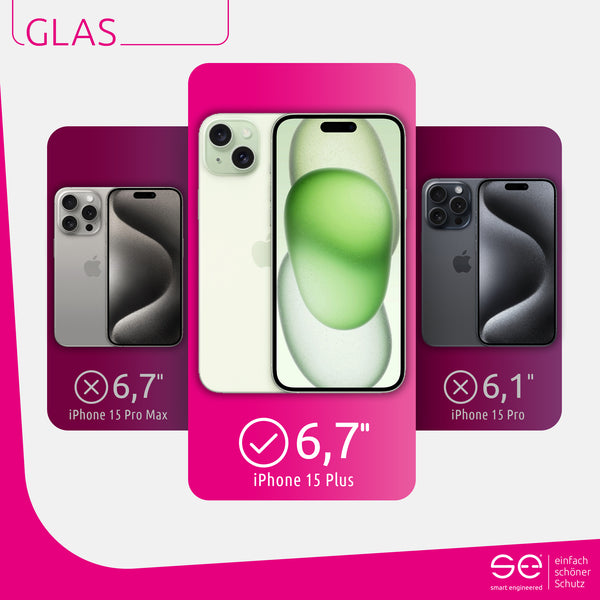 2x se® 3D Panzerglas Apple iPhone 15 Plus