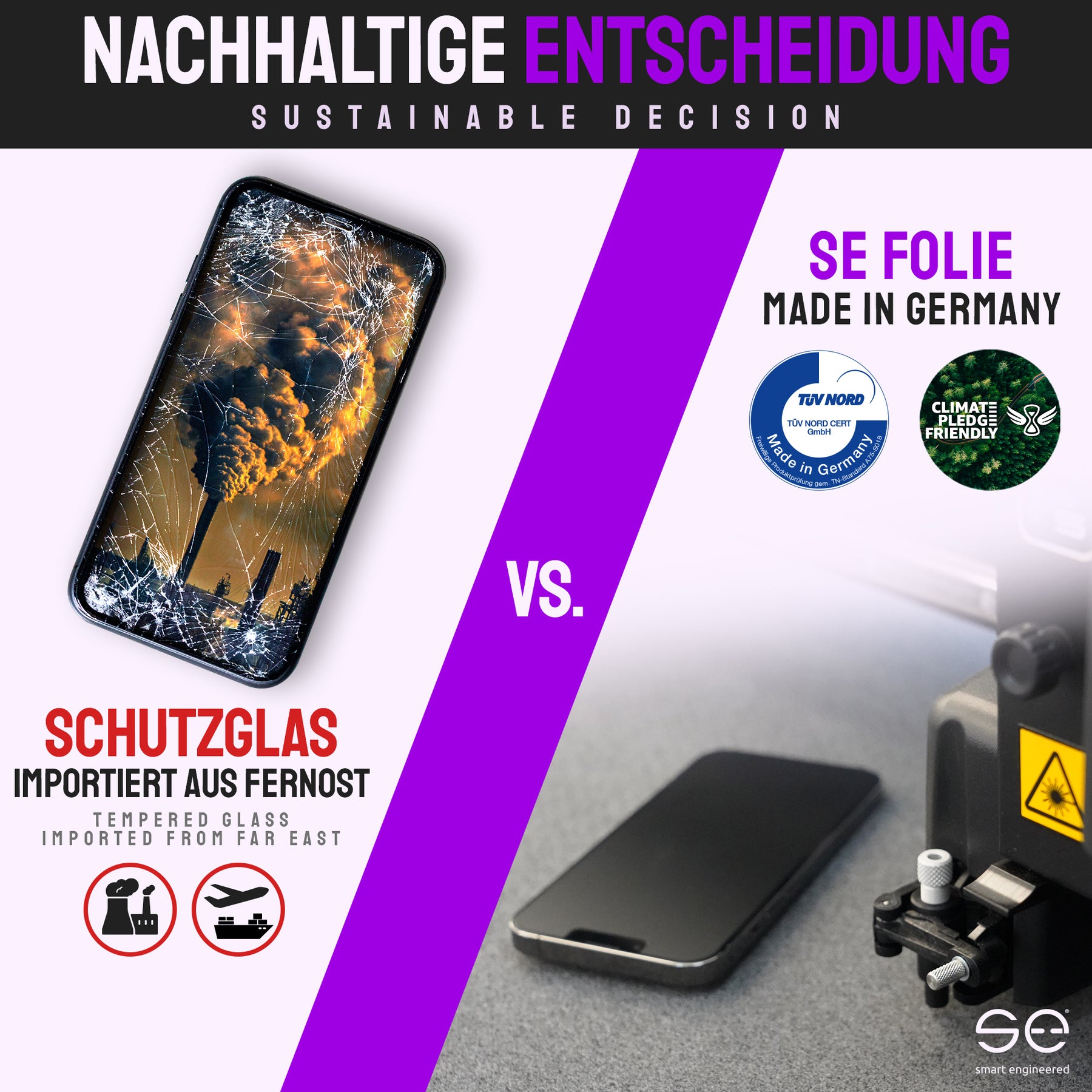 2x se® Schutzfolie für dein Motorola G75 (Transparent, Matt oder Privacy)