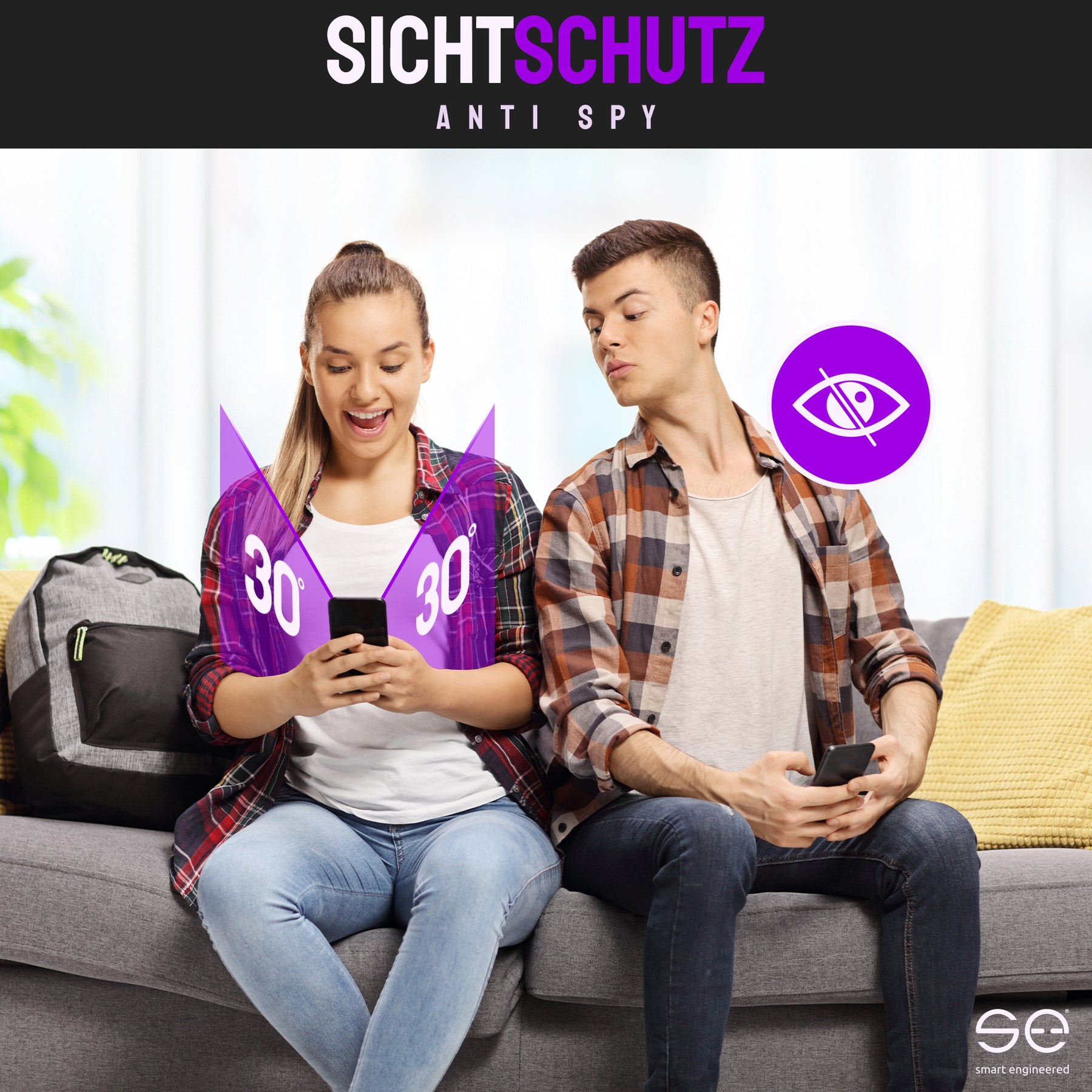 2x se® Schutzfolie für dein Motorola G75 (Transparent, Matt oder Privacy)