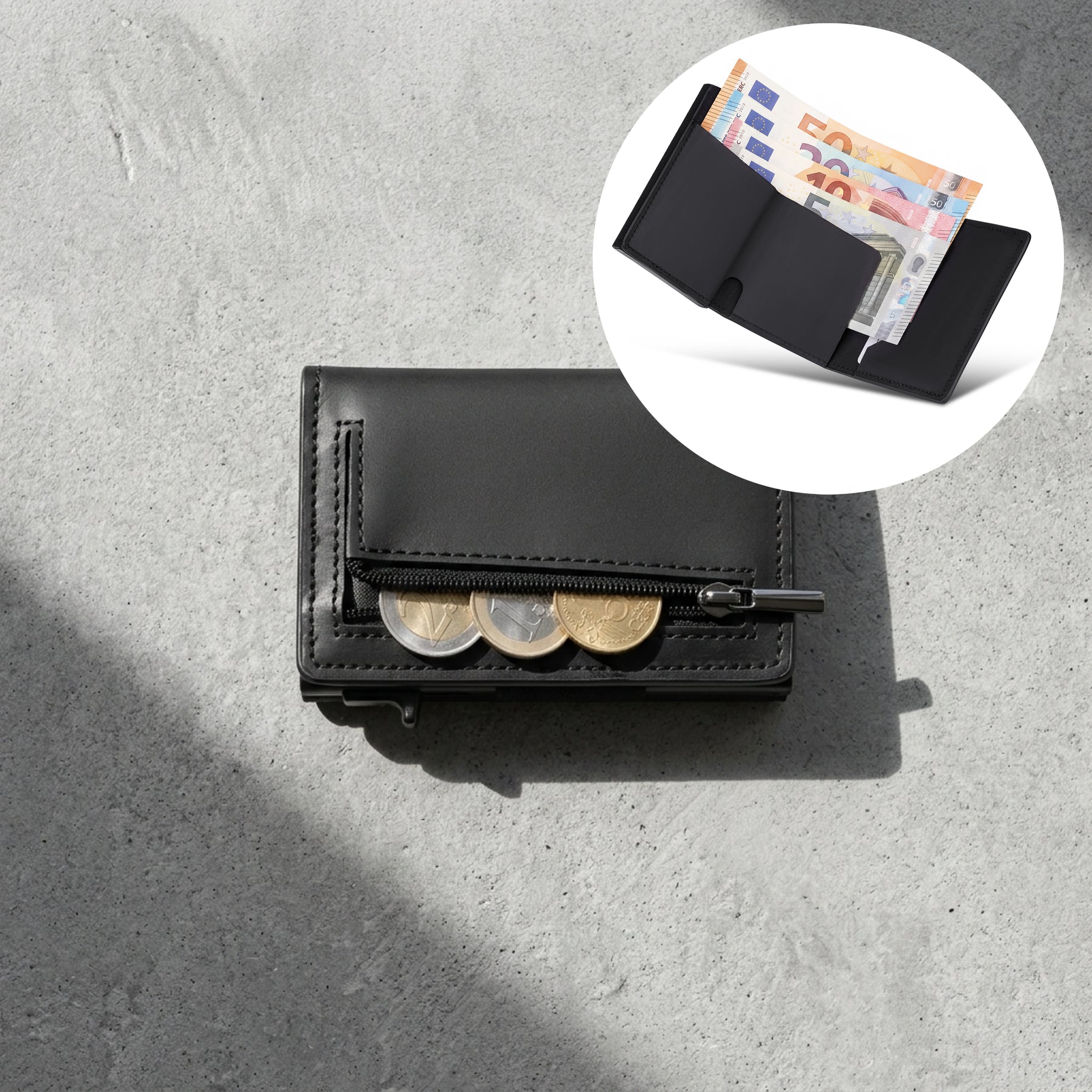se® SMARTWALLET – Slim Wallet mit Kartenauswurf, Münzfach & RFID-Schutz