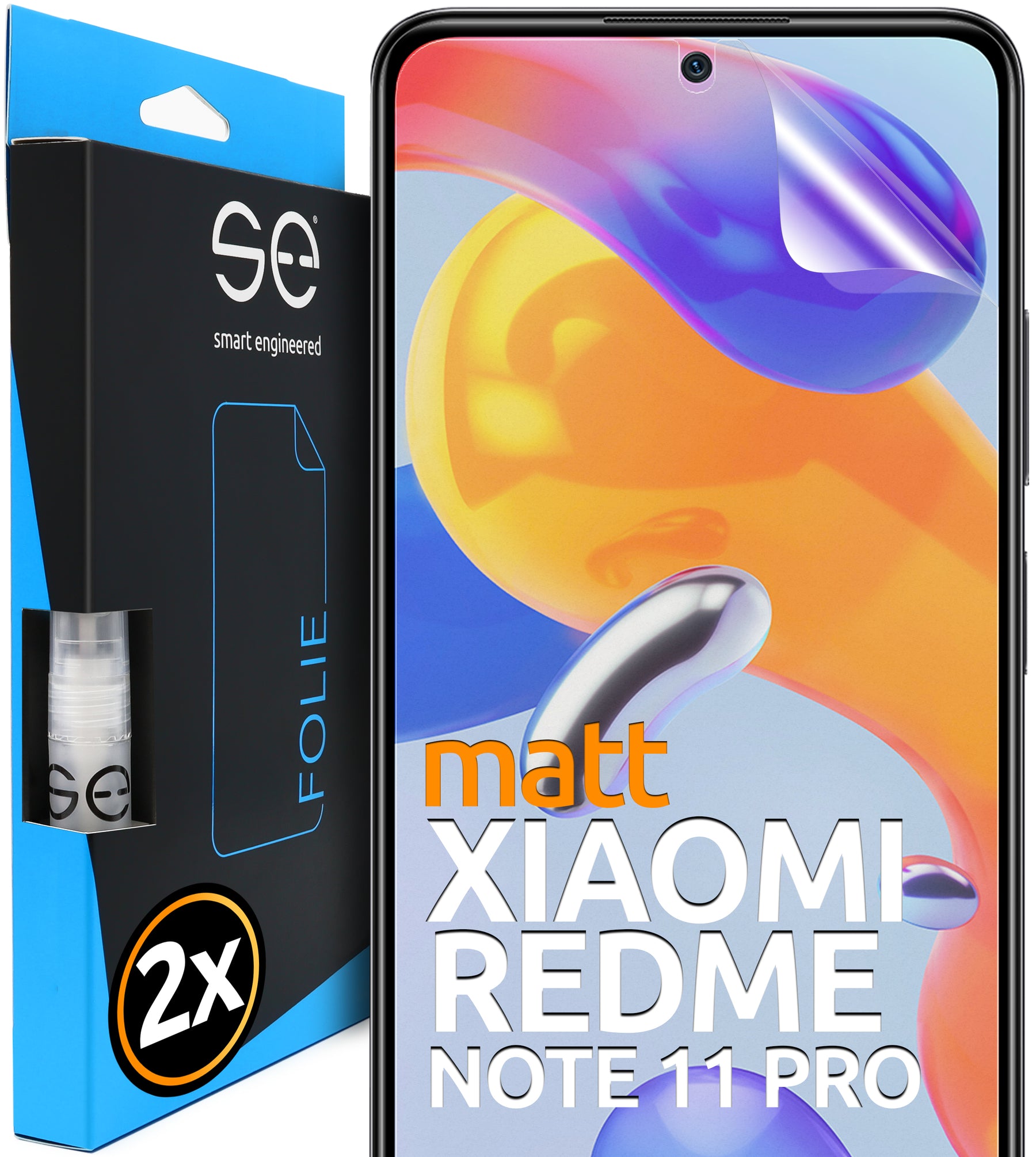 2x se® 3D Schutzfolie für die Xiaomi Redmi Note 11 Serie (Transparent, Matt oder Privacy)