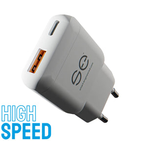 se® SLIMCHARGE 20W GaN USB-C / USB-A