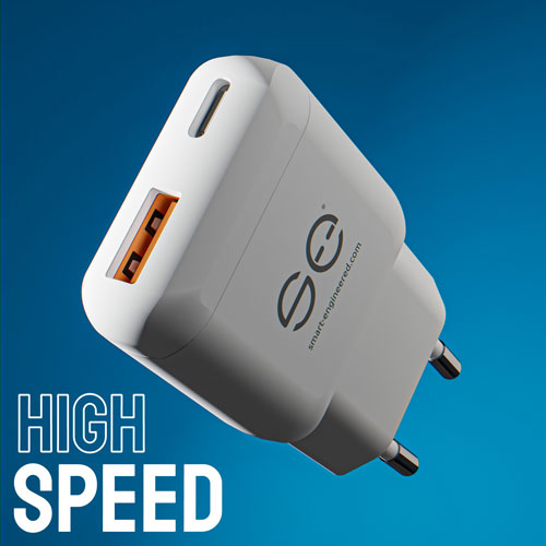 se® SLIMCHARGE 20W GaN USB-C / USB-A