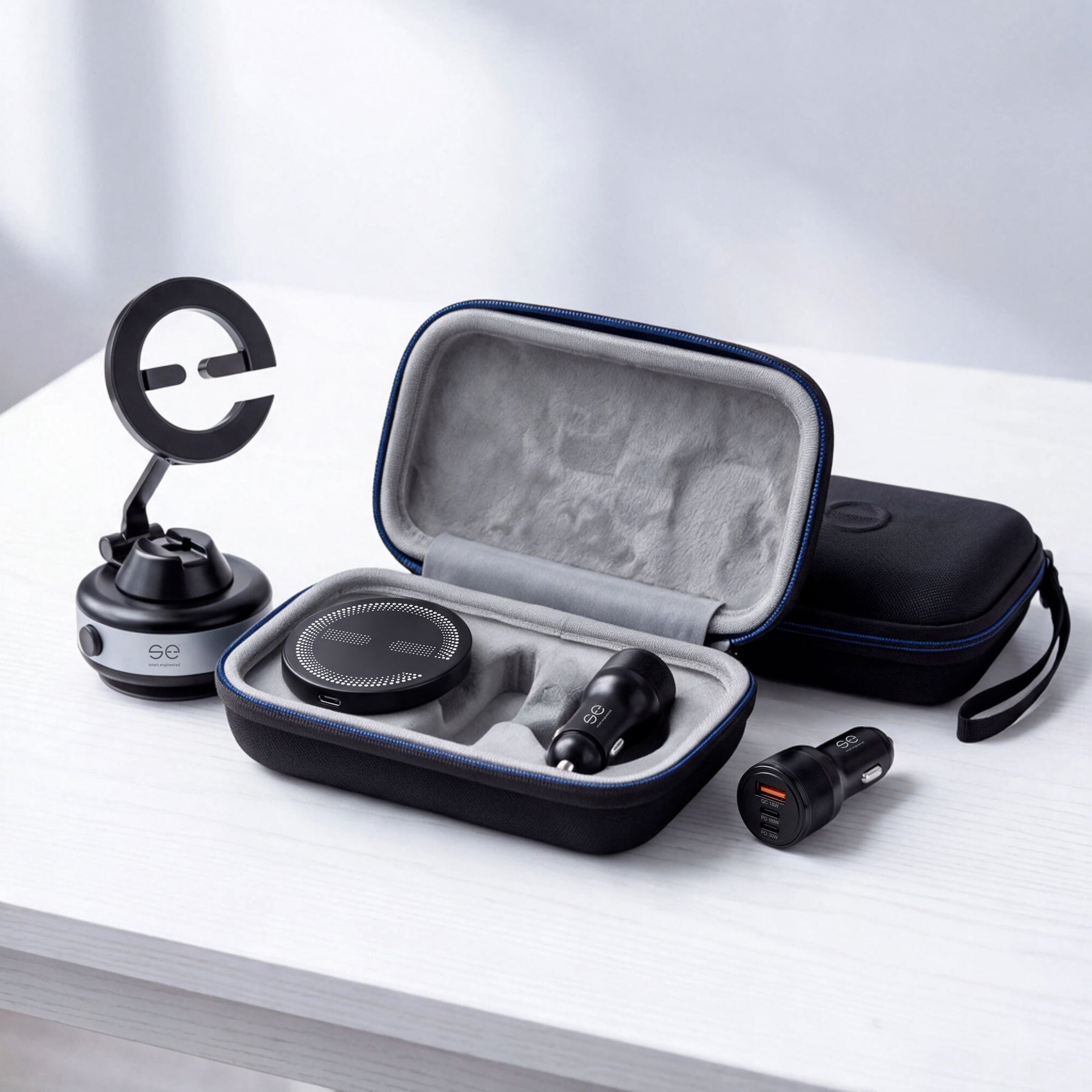 se® Auto-Set: SNAPMOUNT + SNAPCHARGE + CARCHARGER + TRAVEL BAG