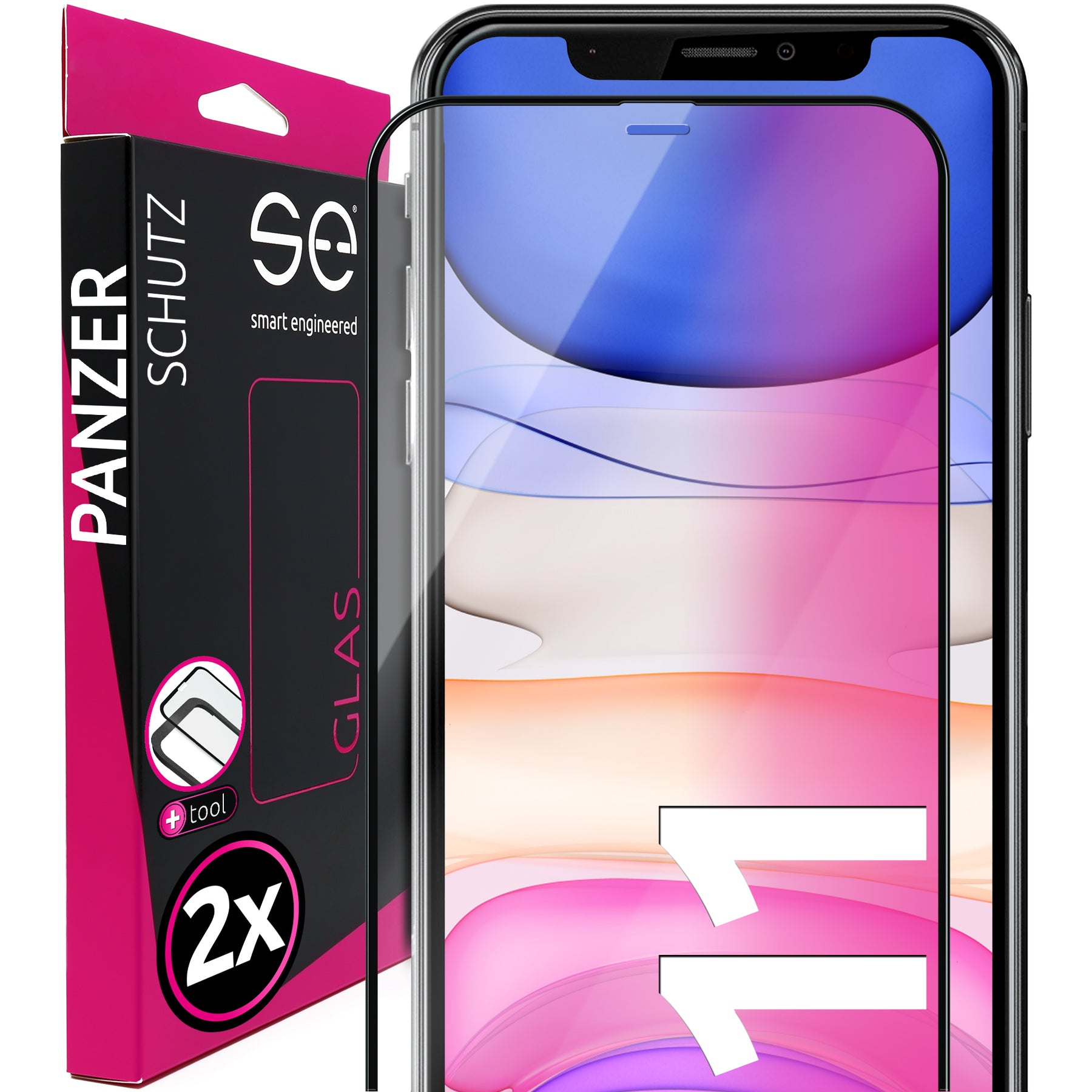 2x se® 3D Panzerglas Apple iPhone 11