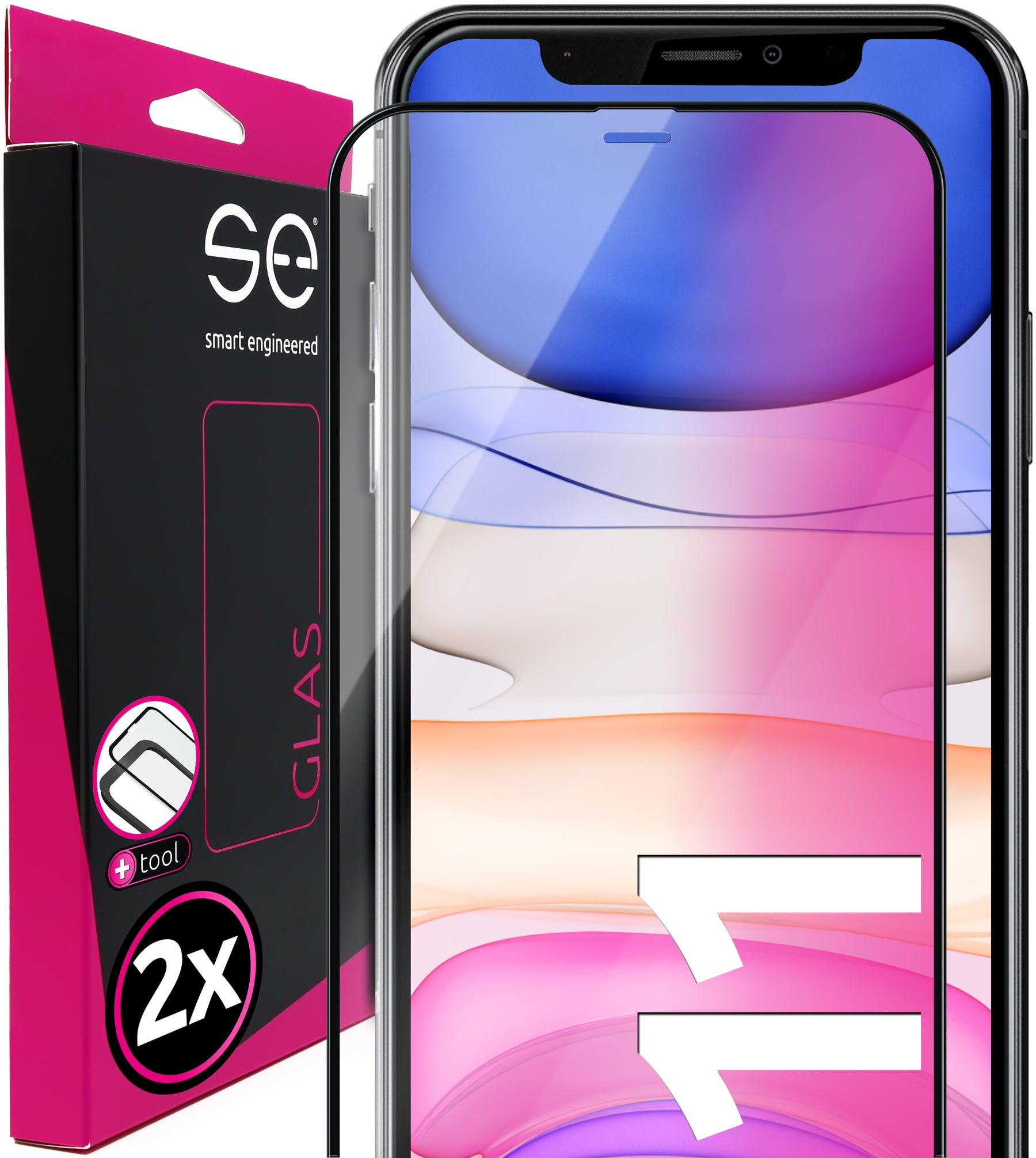 2x se® 3D Panzerglas Apple iPhone 11