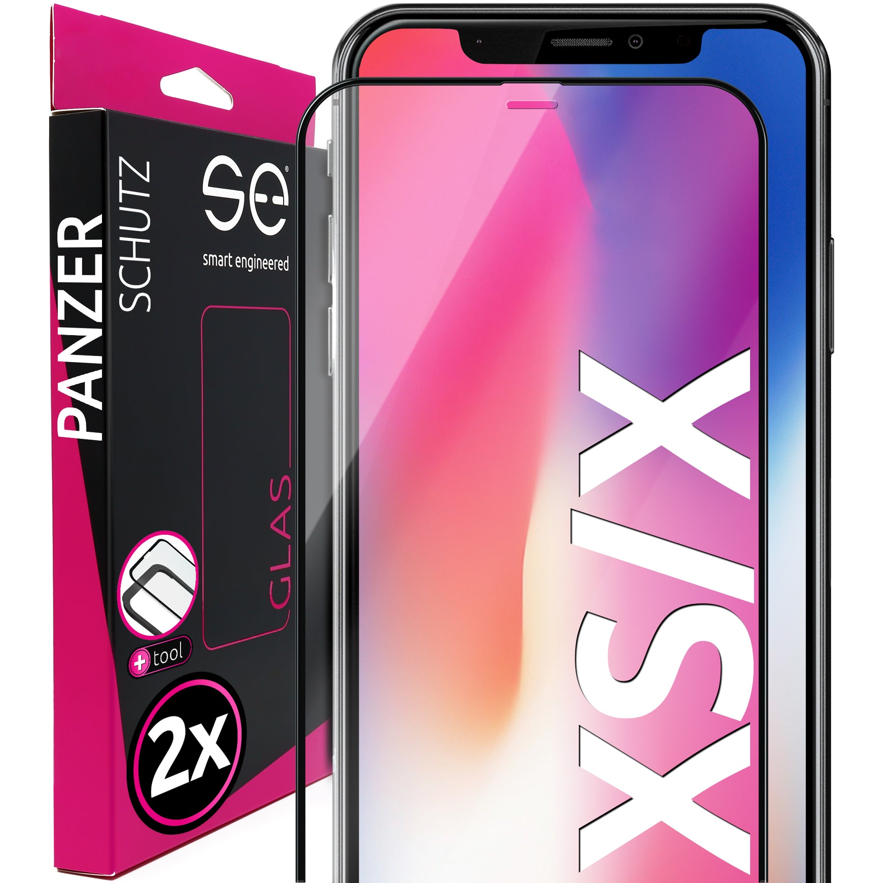 2x se® 3D Panzerglas Apple Iphone X/XS