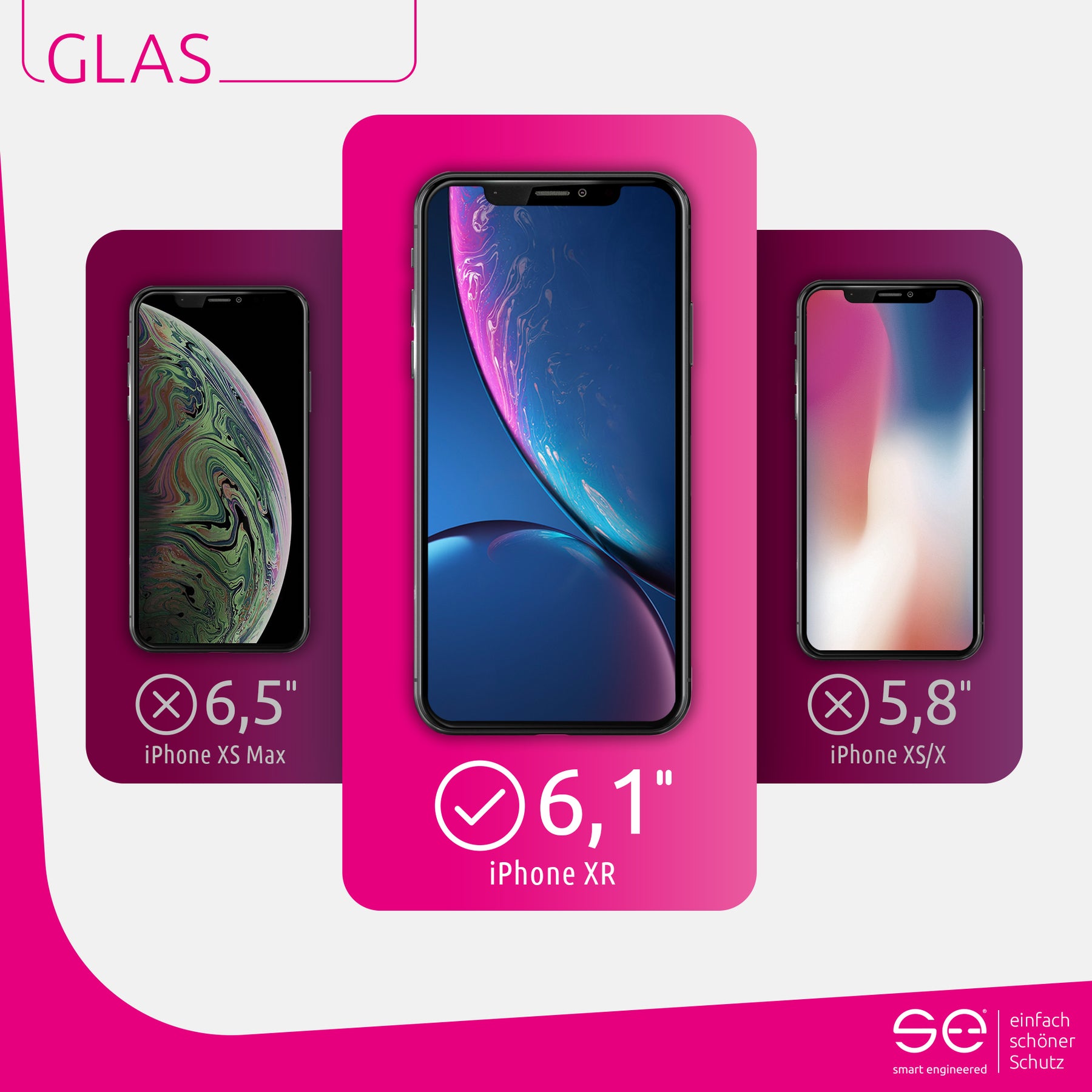 2x se® 3D Panzerglas Apple Iphone XR