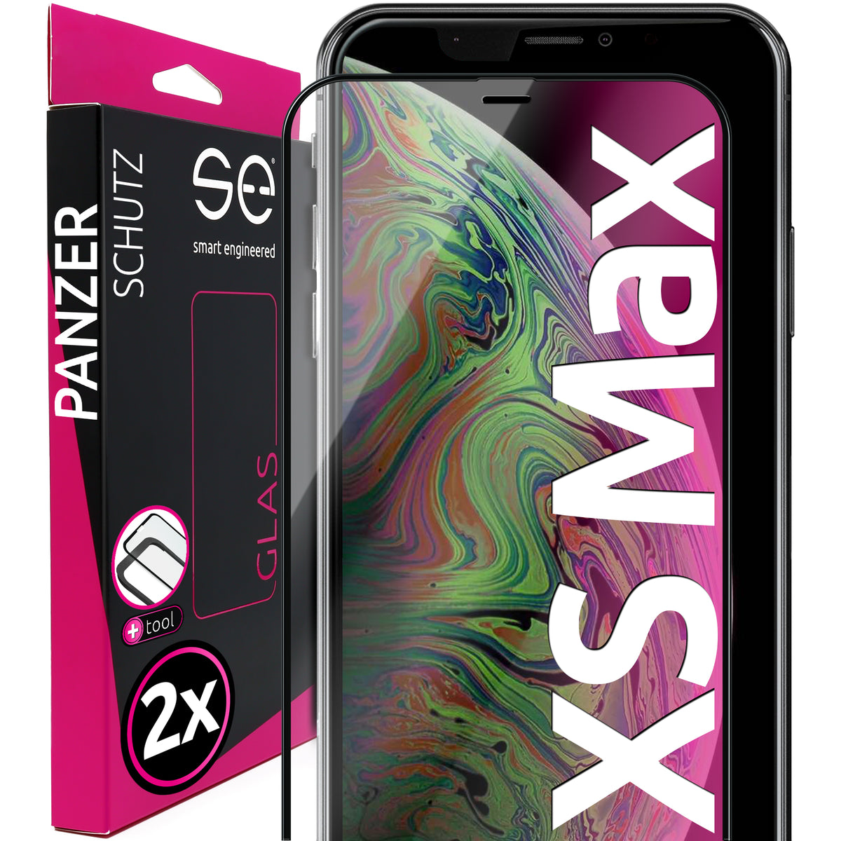 2x se® 3D Panzerglas Apple Iphone XS Max