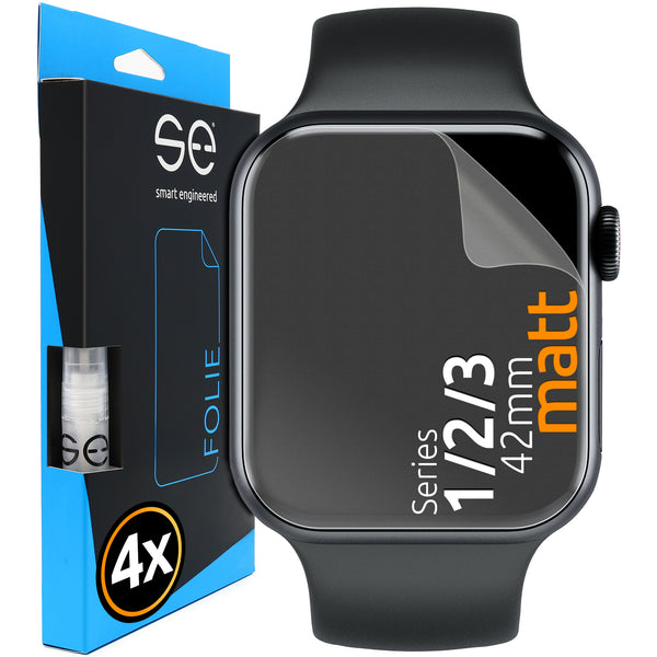 4x se® 3D Schutzfolie (entspiegelt) Apple Watch 42mm